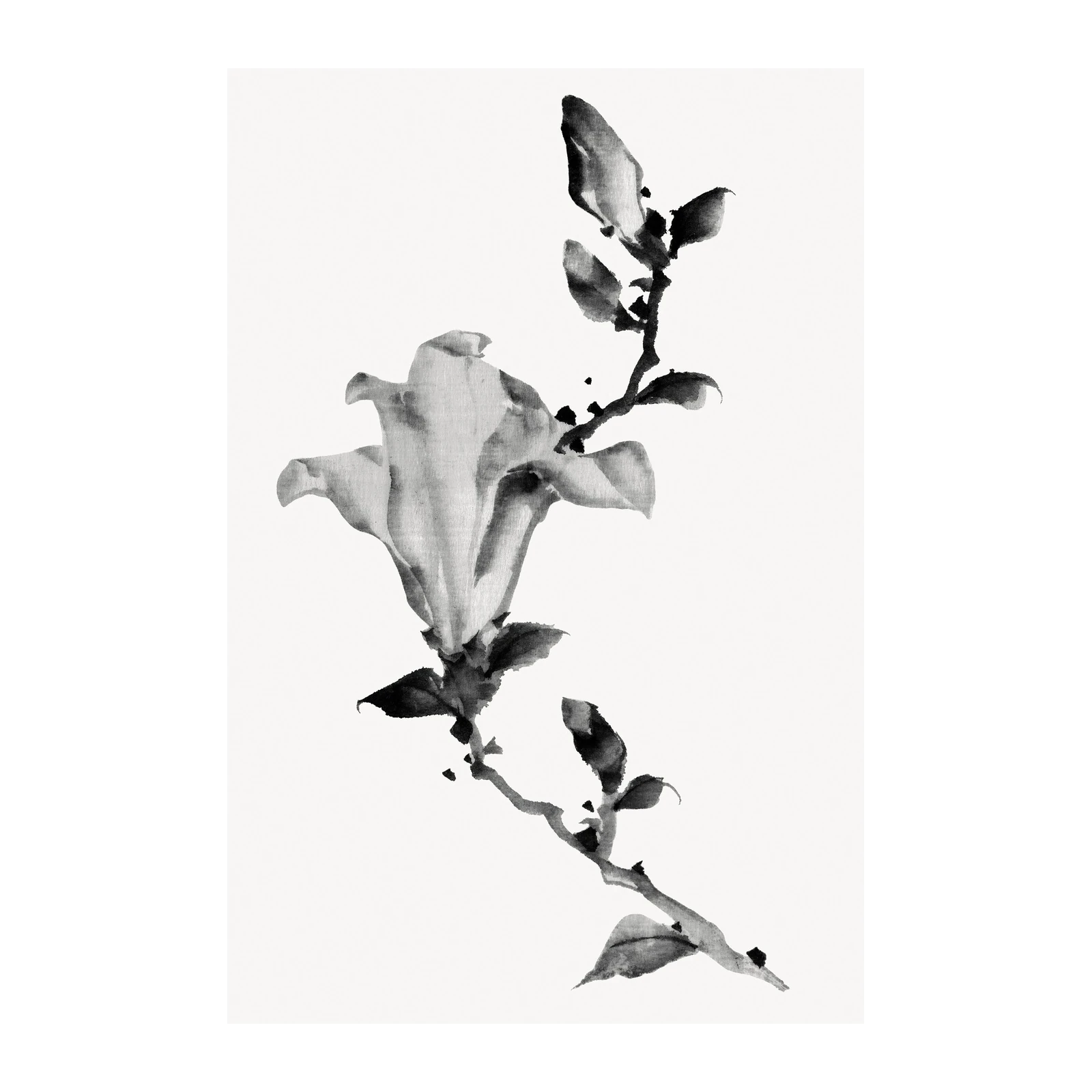 Elegant Ink Blossom Serenity Wall Art