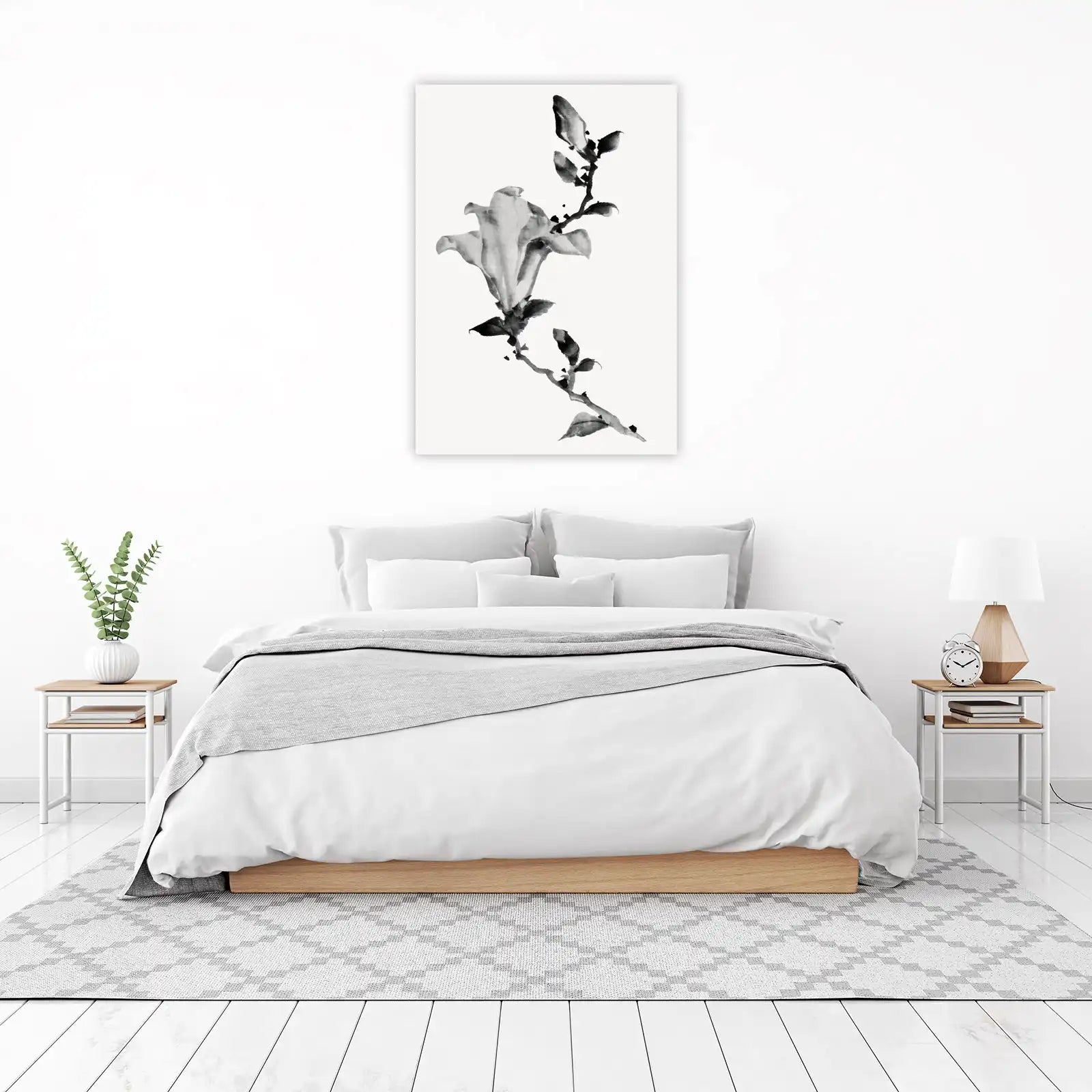 Elegant Ink Blossom Serenity Wall Art