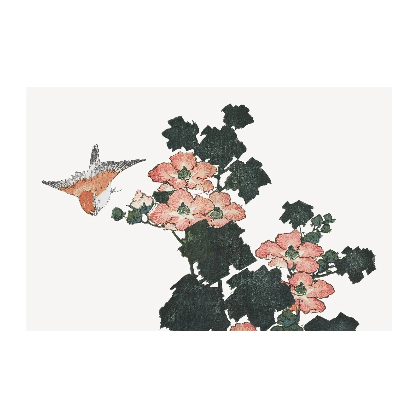 Serene Bird & Blossom Japanese Art Wall Art