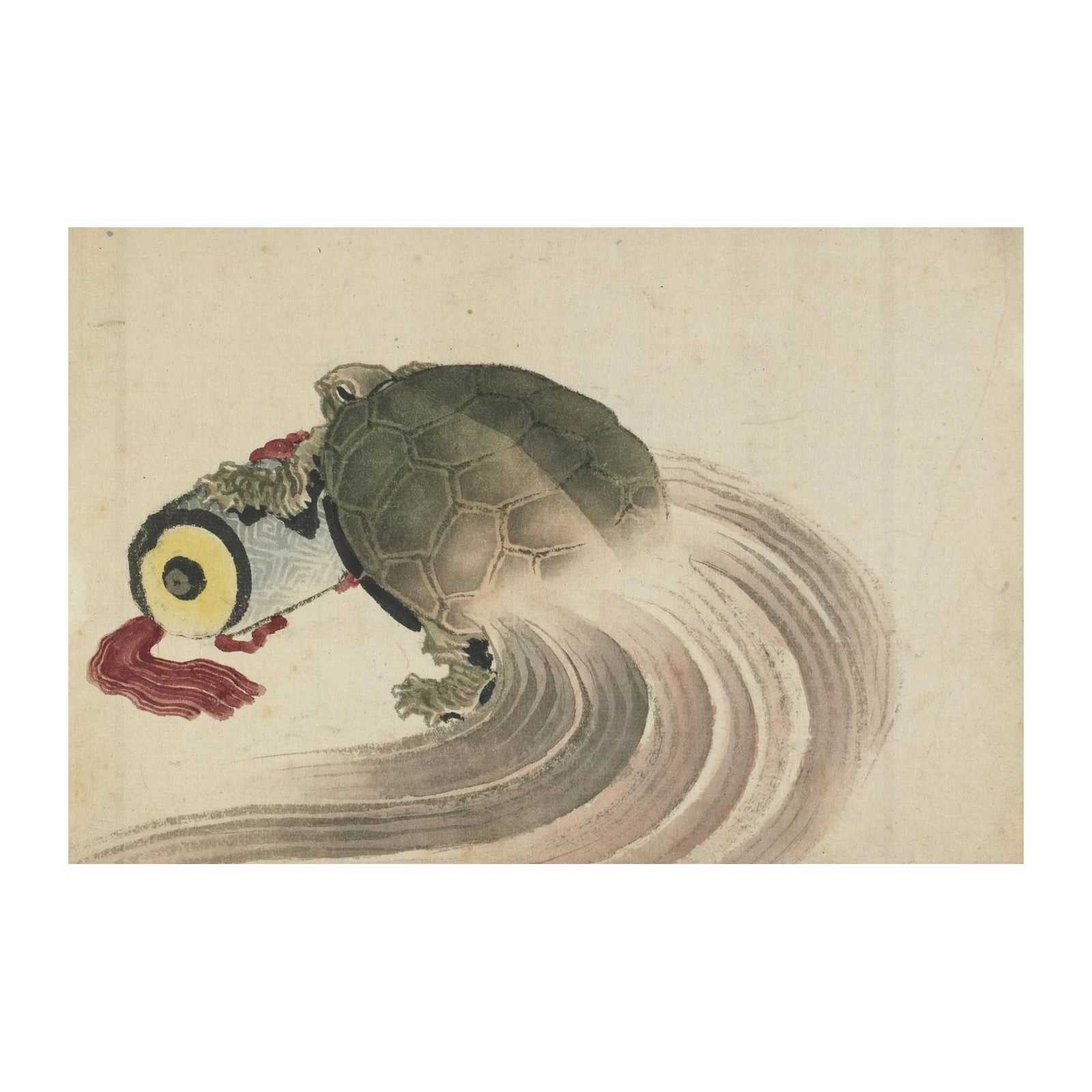 Vintage Turtle & Wave Wall Art | Japanese Art