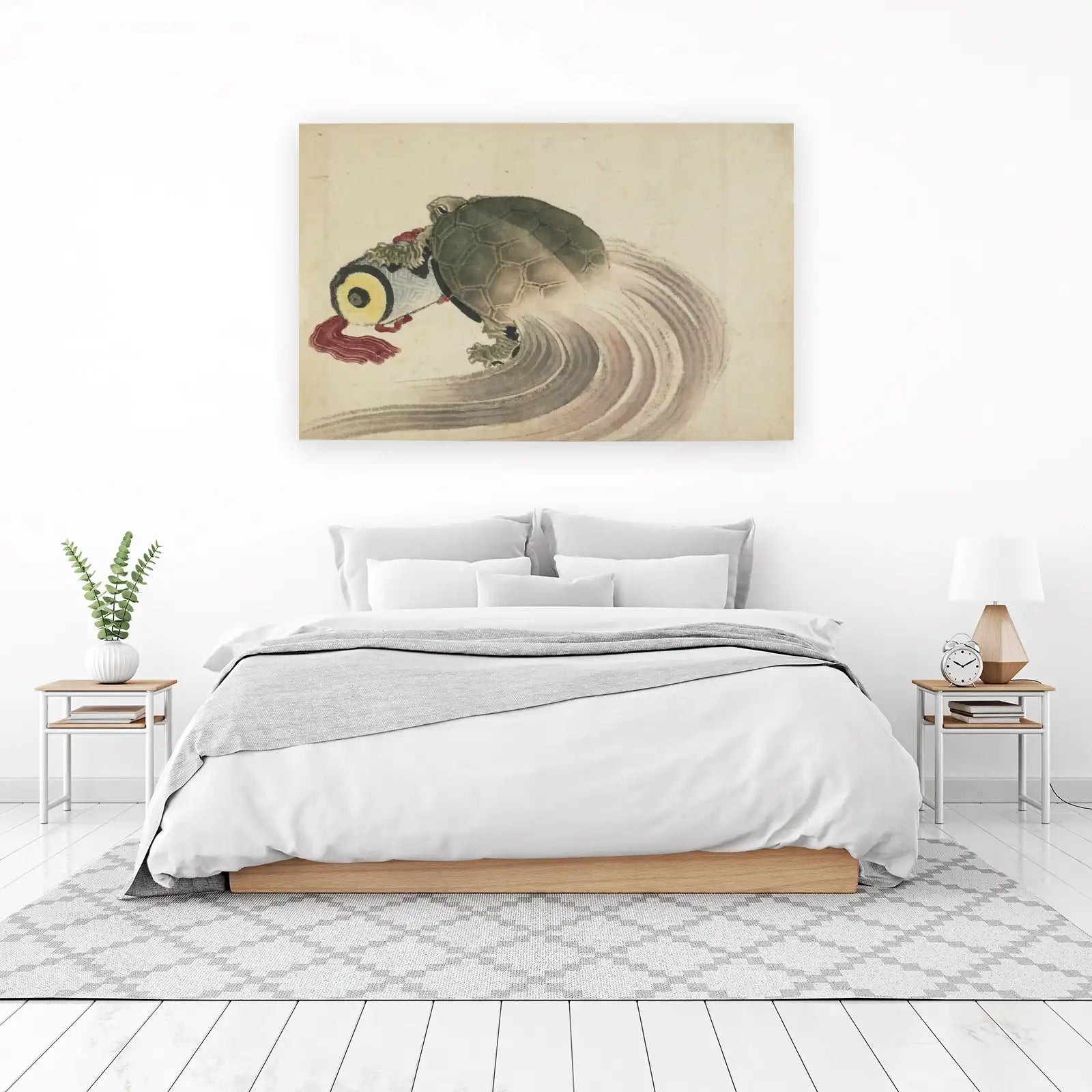 Vintage Turtle & Wave Wall Art | Japanese Art