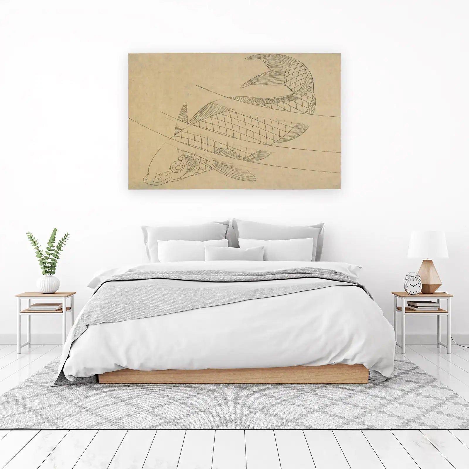 Zen Koi Fish Serene Ascent Wall Art