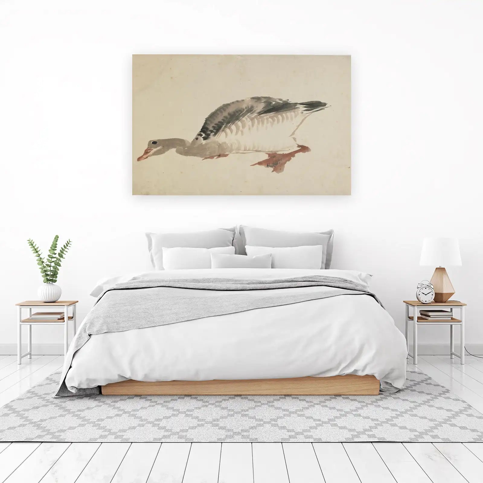 Graceful Goose Watercolor Art Wall Art