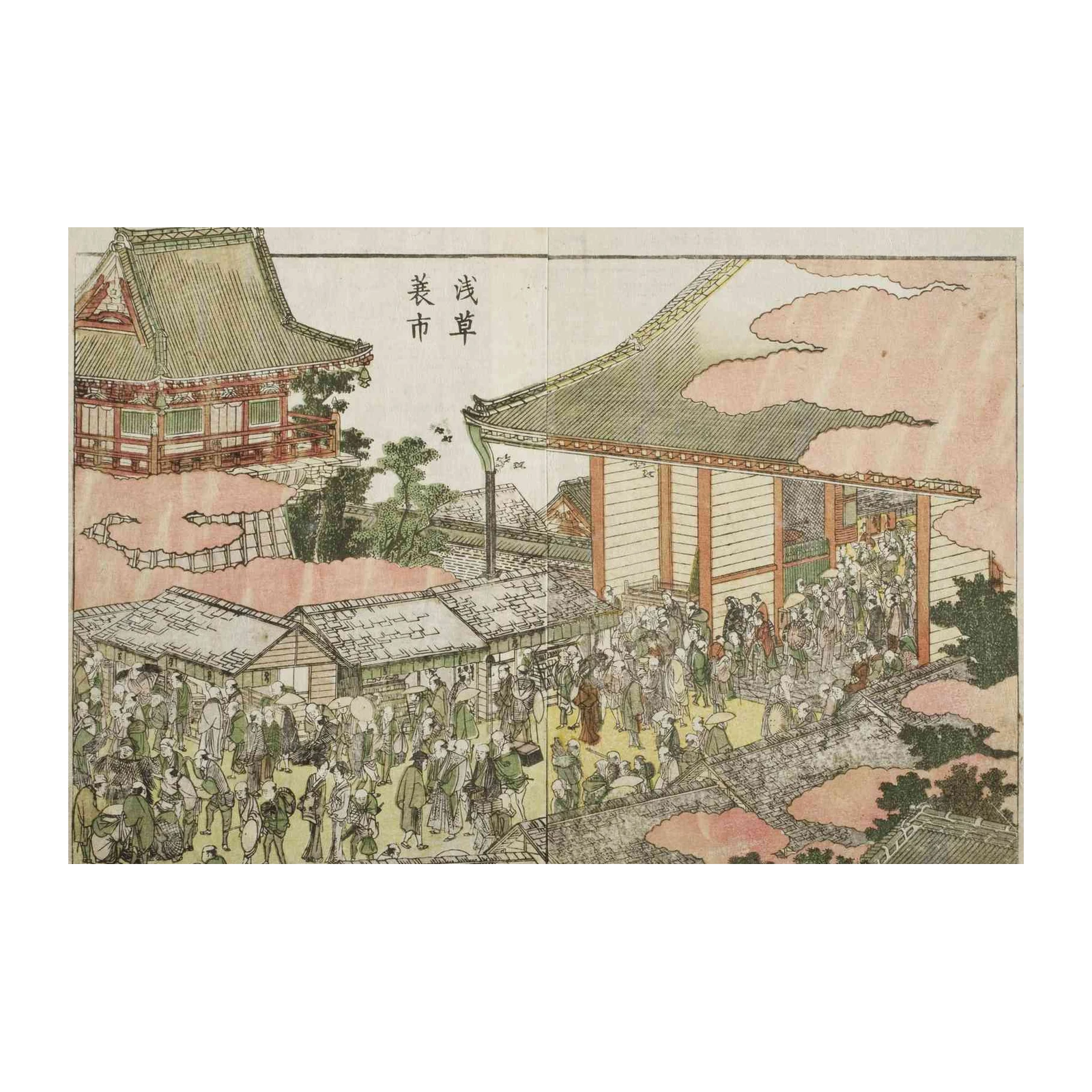 Vintage Japanese Street Scene Wall Art