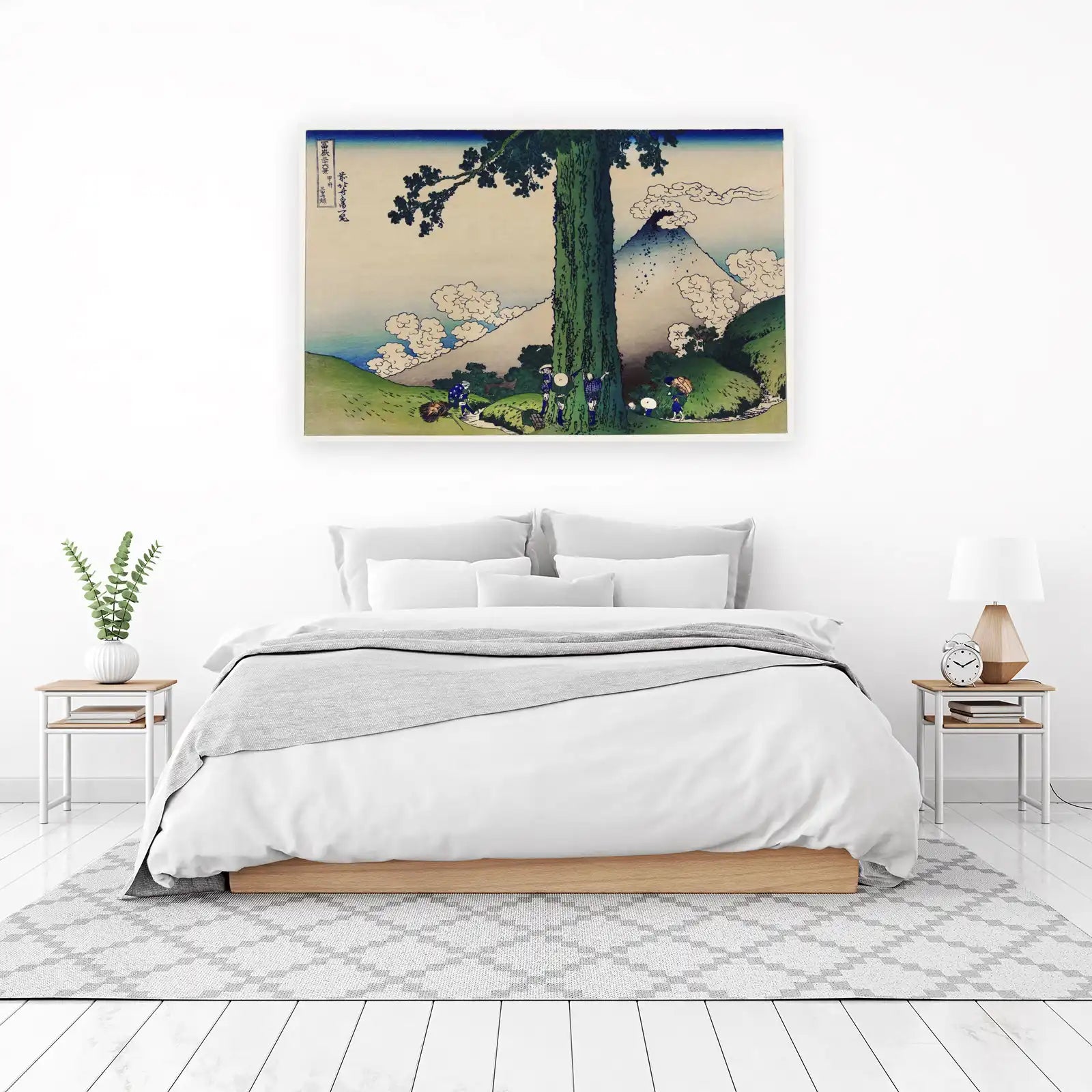 Majestic Fuji Mountain & Tree Wall Art - Japanese Art
