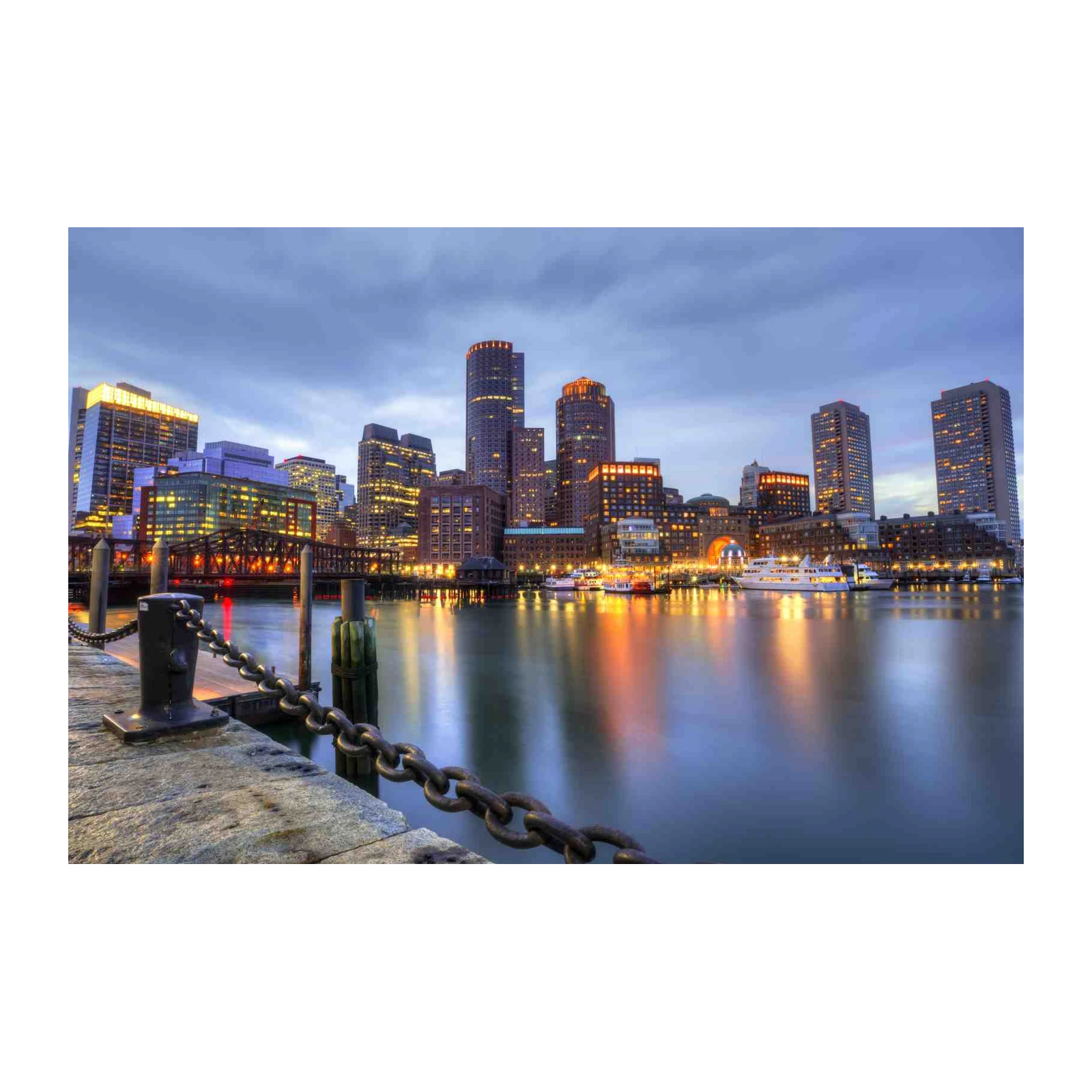 Boston Harbor at Dusk Wall Art