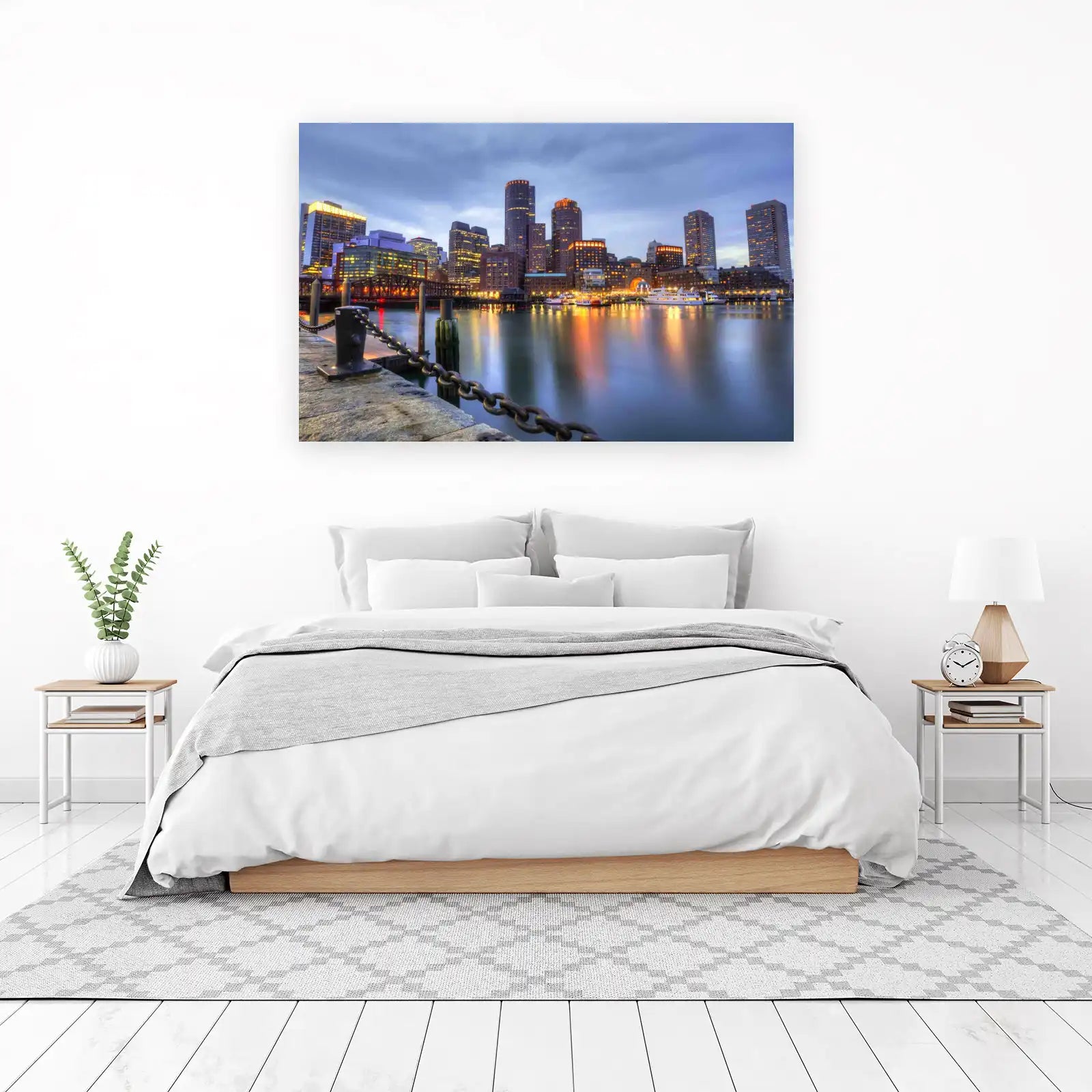 Boston Harbor at Dusk Wall Art