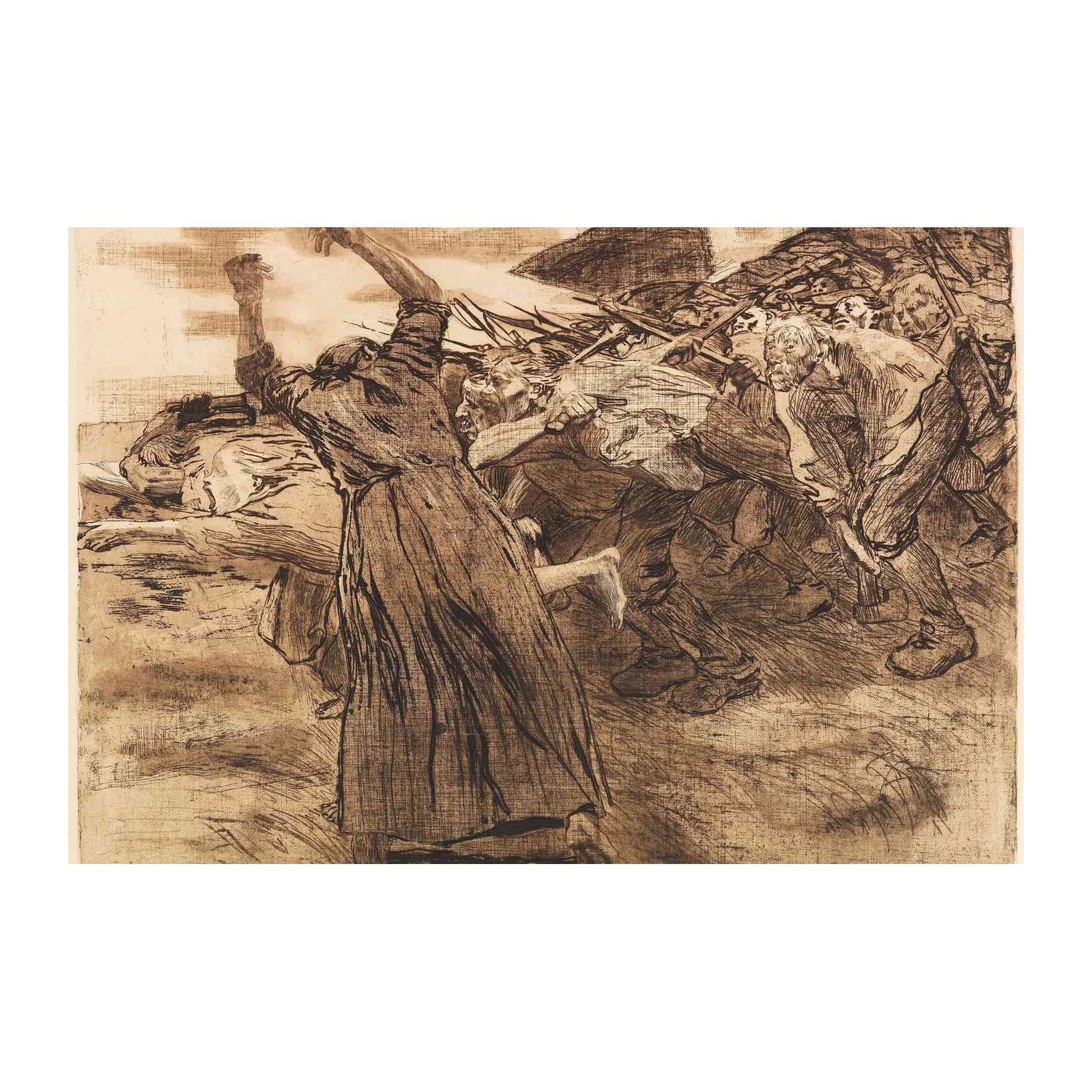 Dramatic Crowd Scene Wall Art - Vintage Wall Art