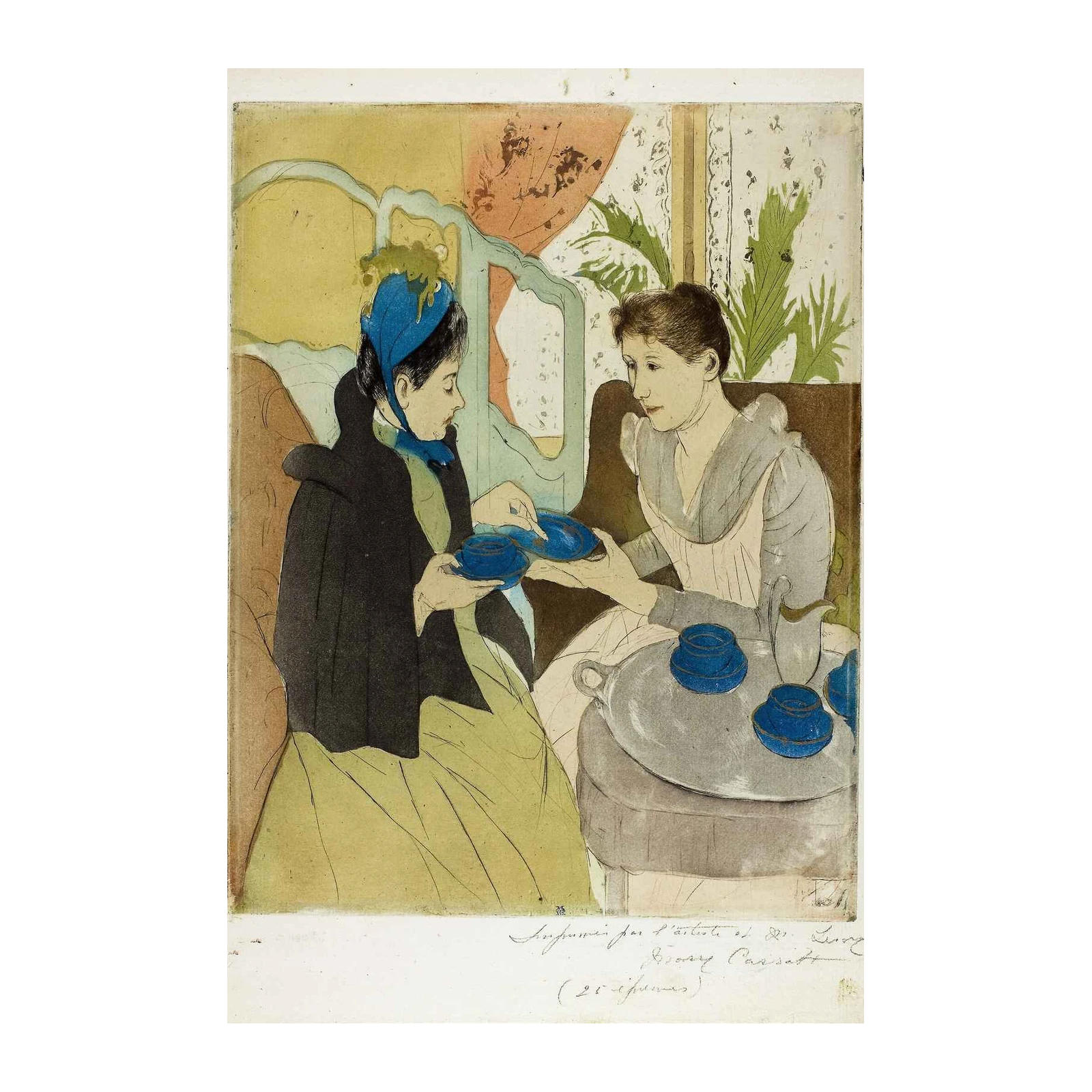 Vintage Tea Time Scene Wall Art