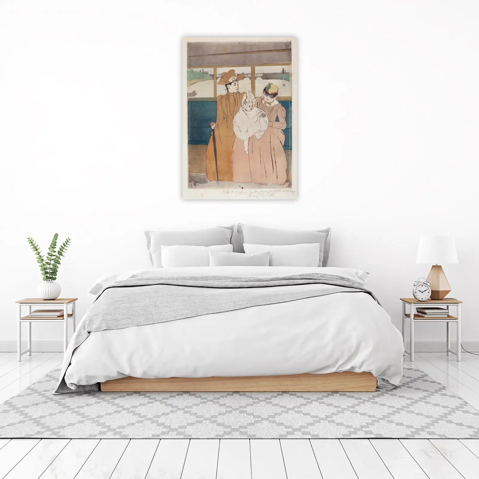 Elegant Mother and Child Parisian Scene Wall Art