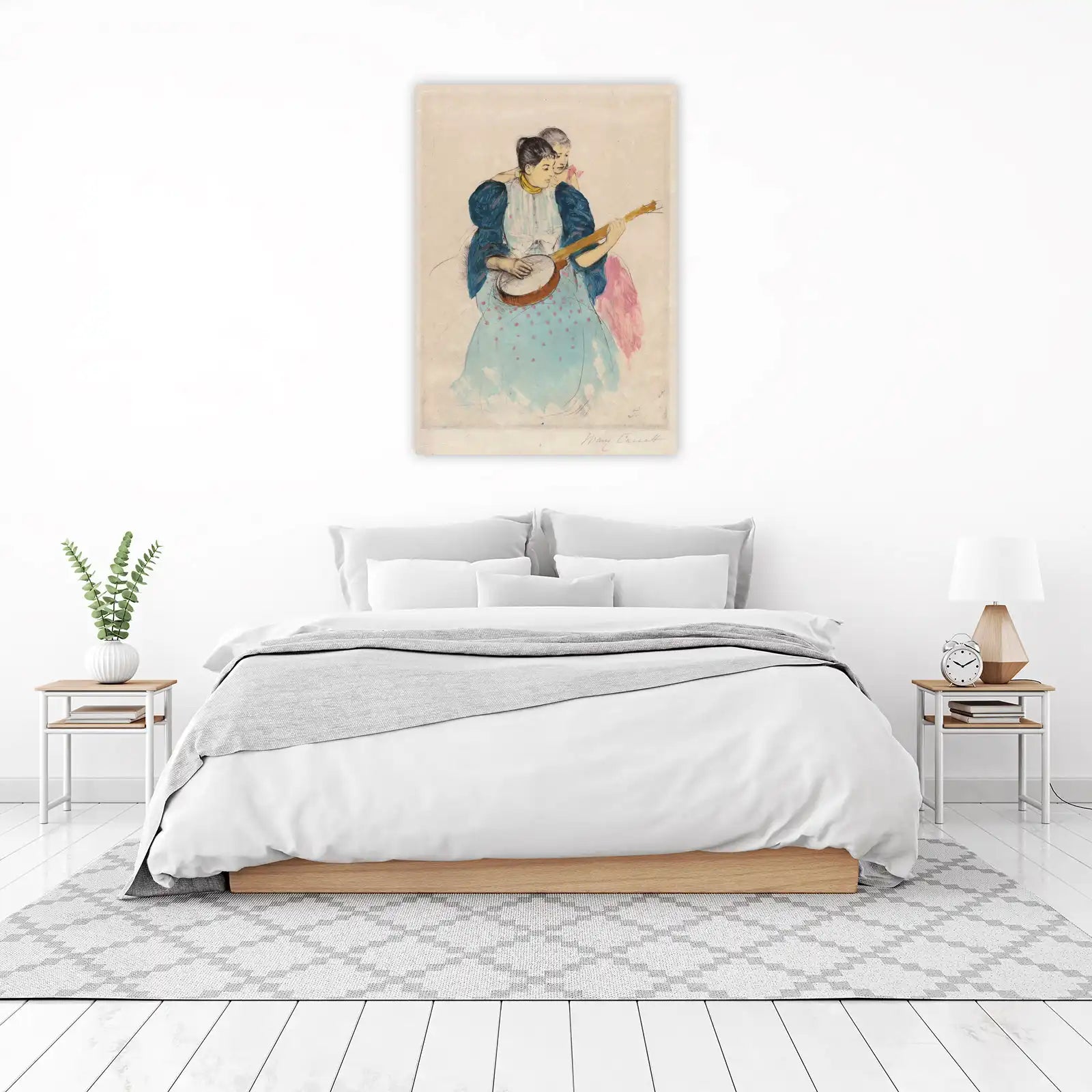 Mother and Child Playing Banjo Wall Art