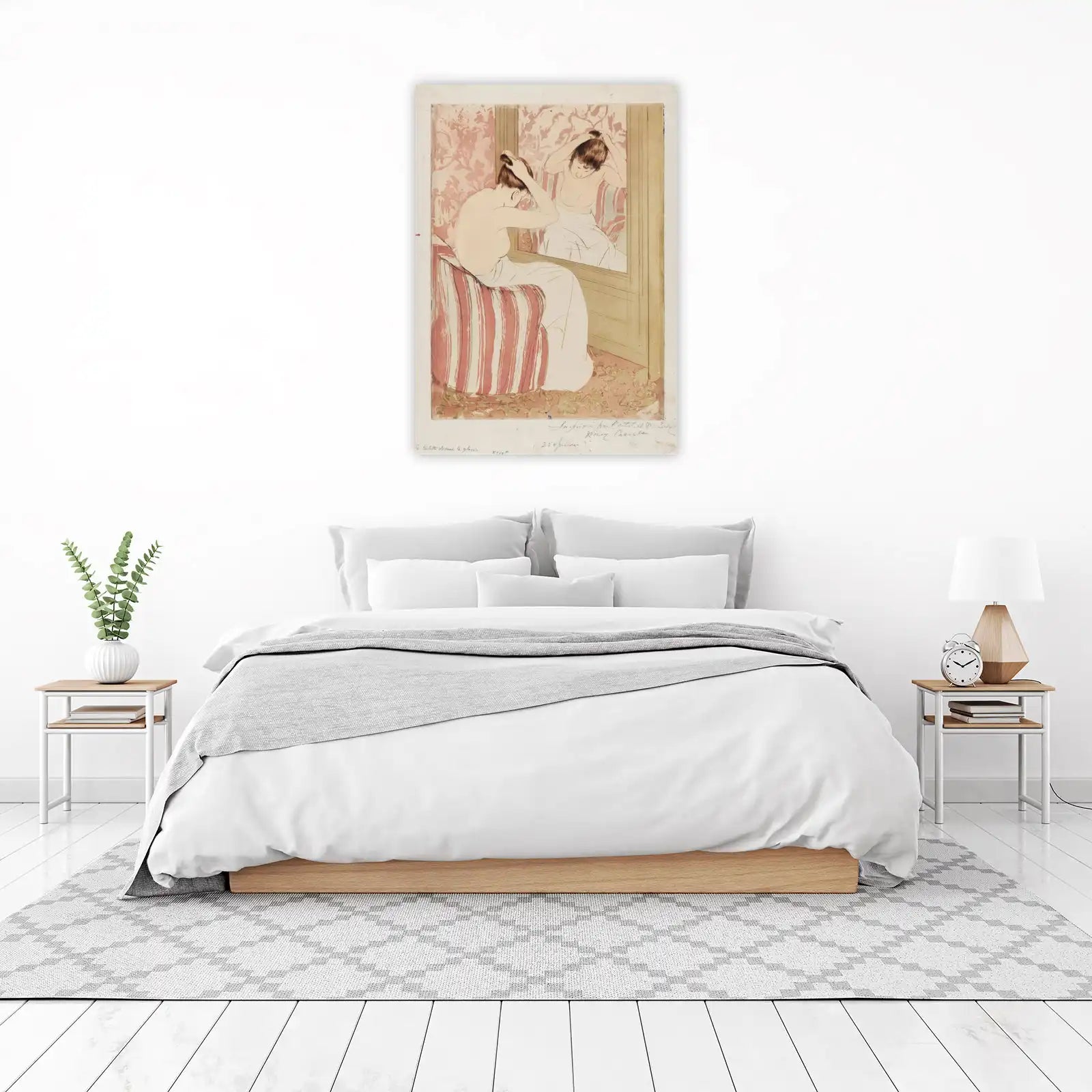 Elegant Woman Mirror Pastel Wall Art