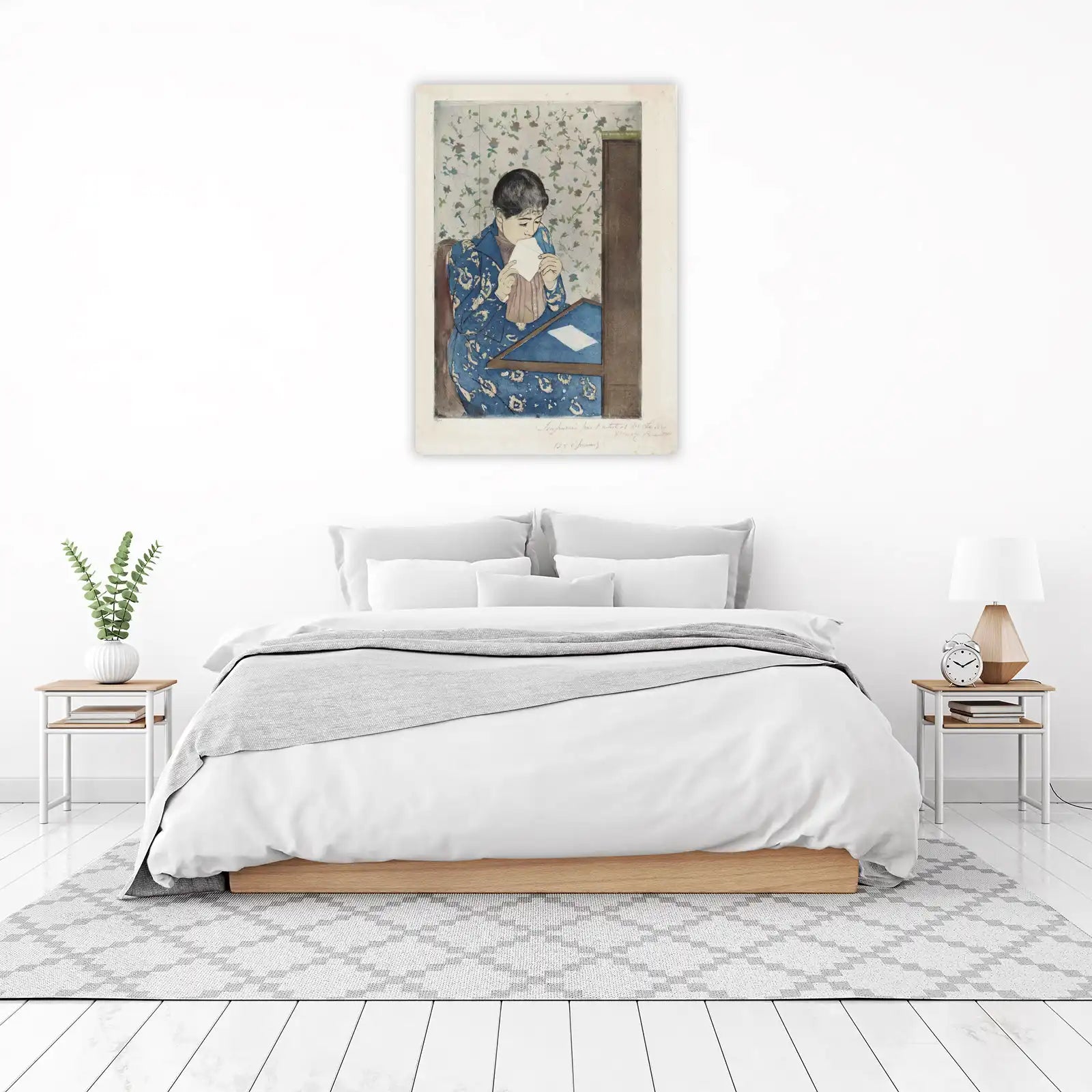 Vintage Woman Reading Letter Wall Art