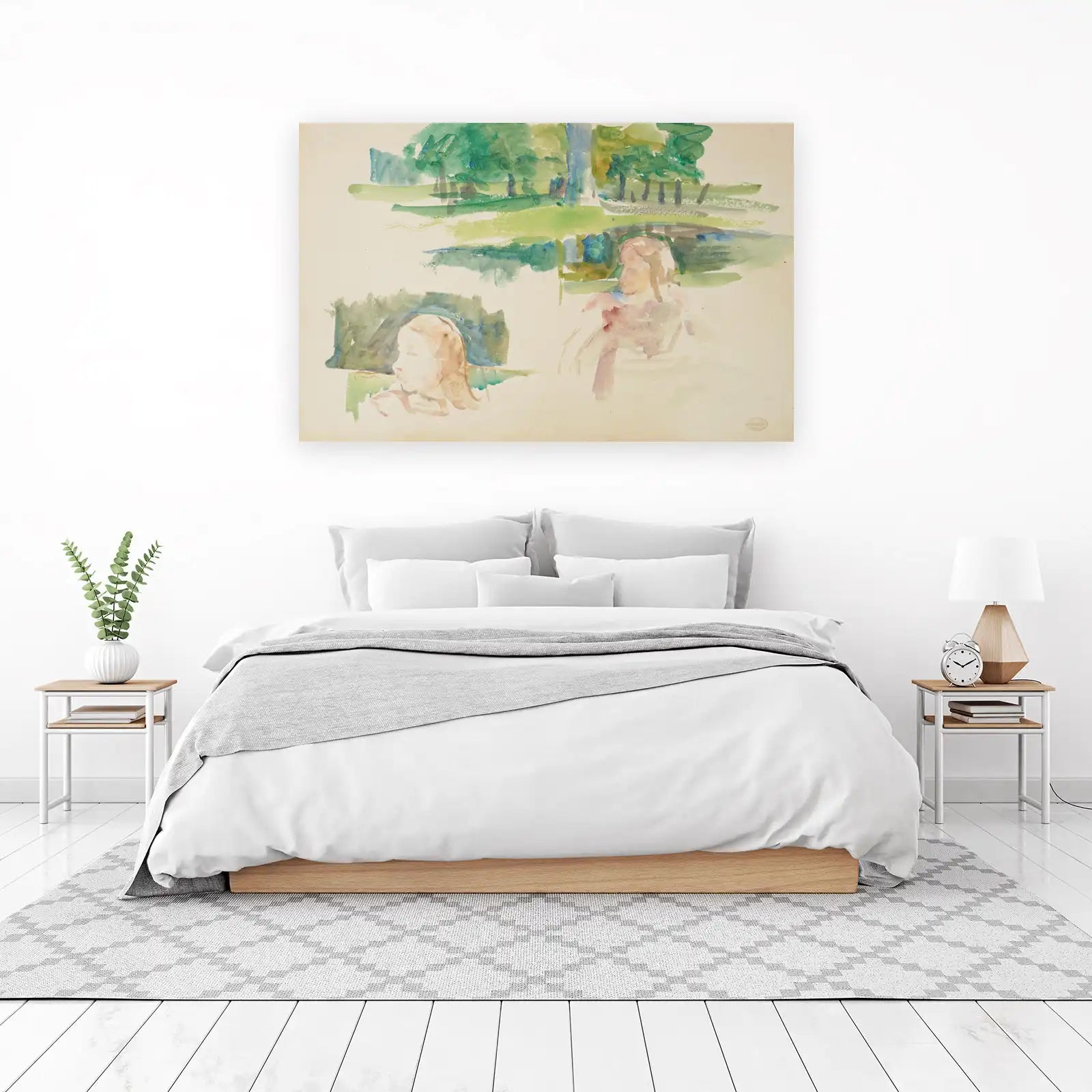 Serene Park Portraits Watercolor Wall Art