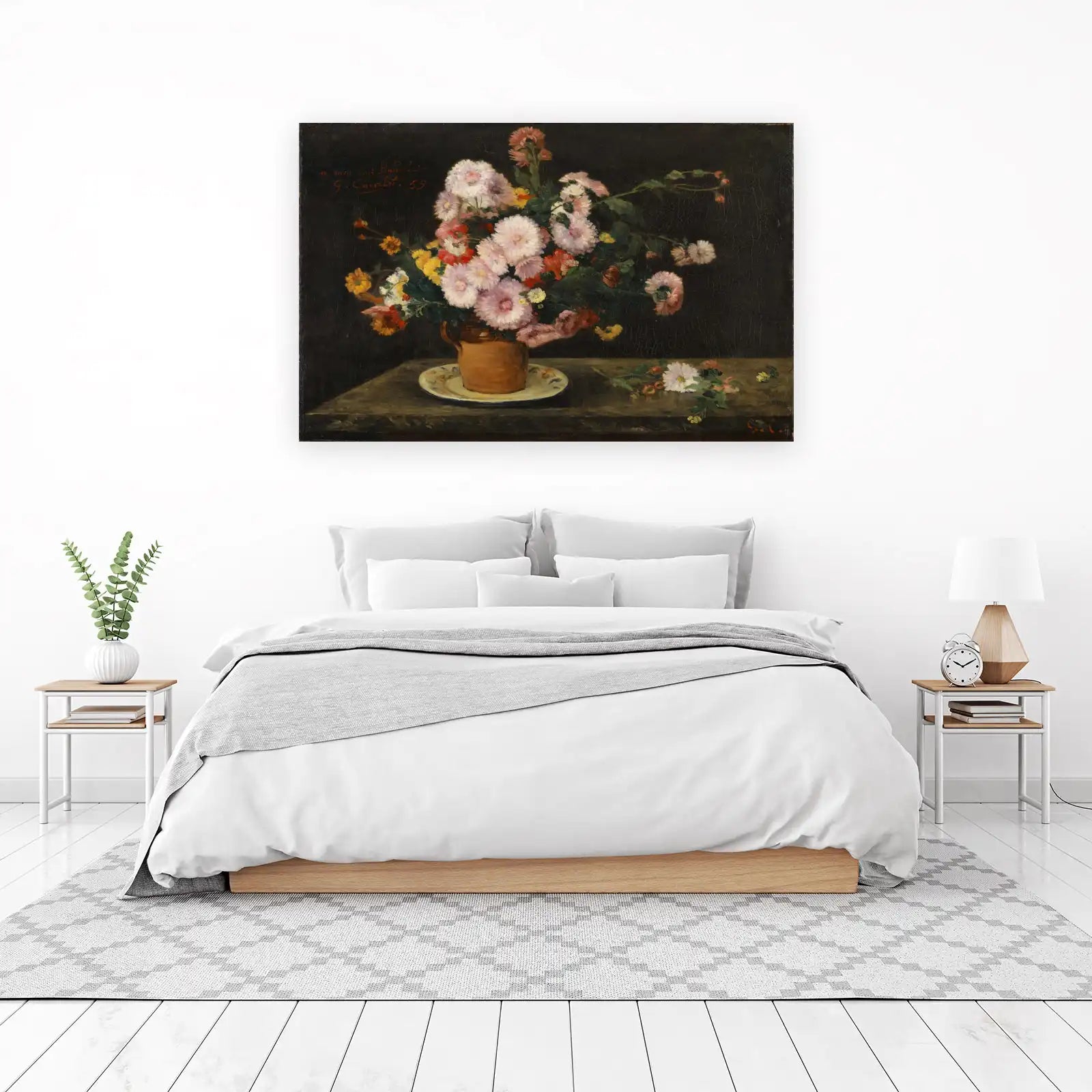 Vintage Chrysanthemum Bouquet Wall Art