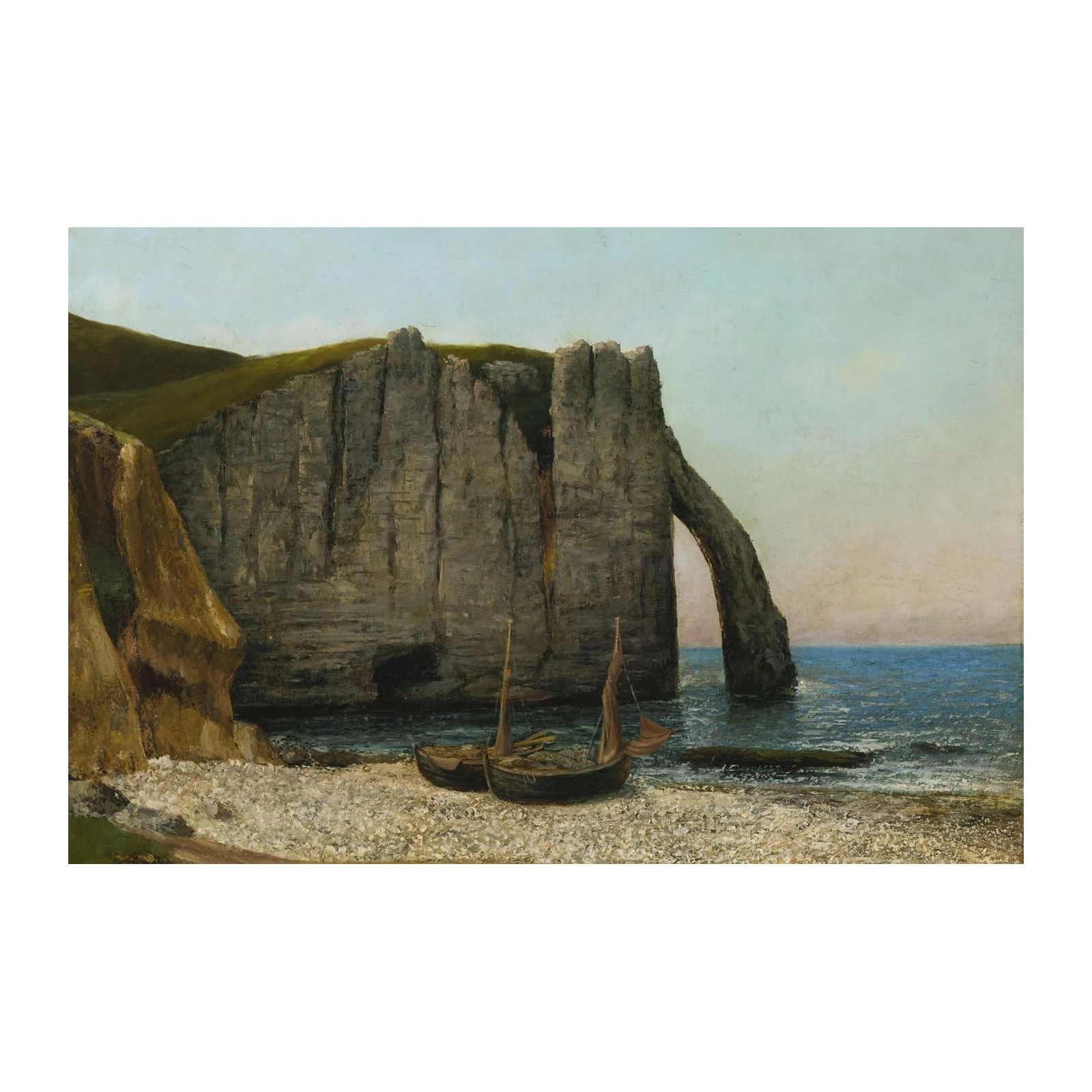 Coastal Cliffs & Boats Normandy Wall Art