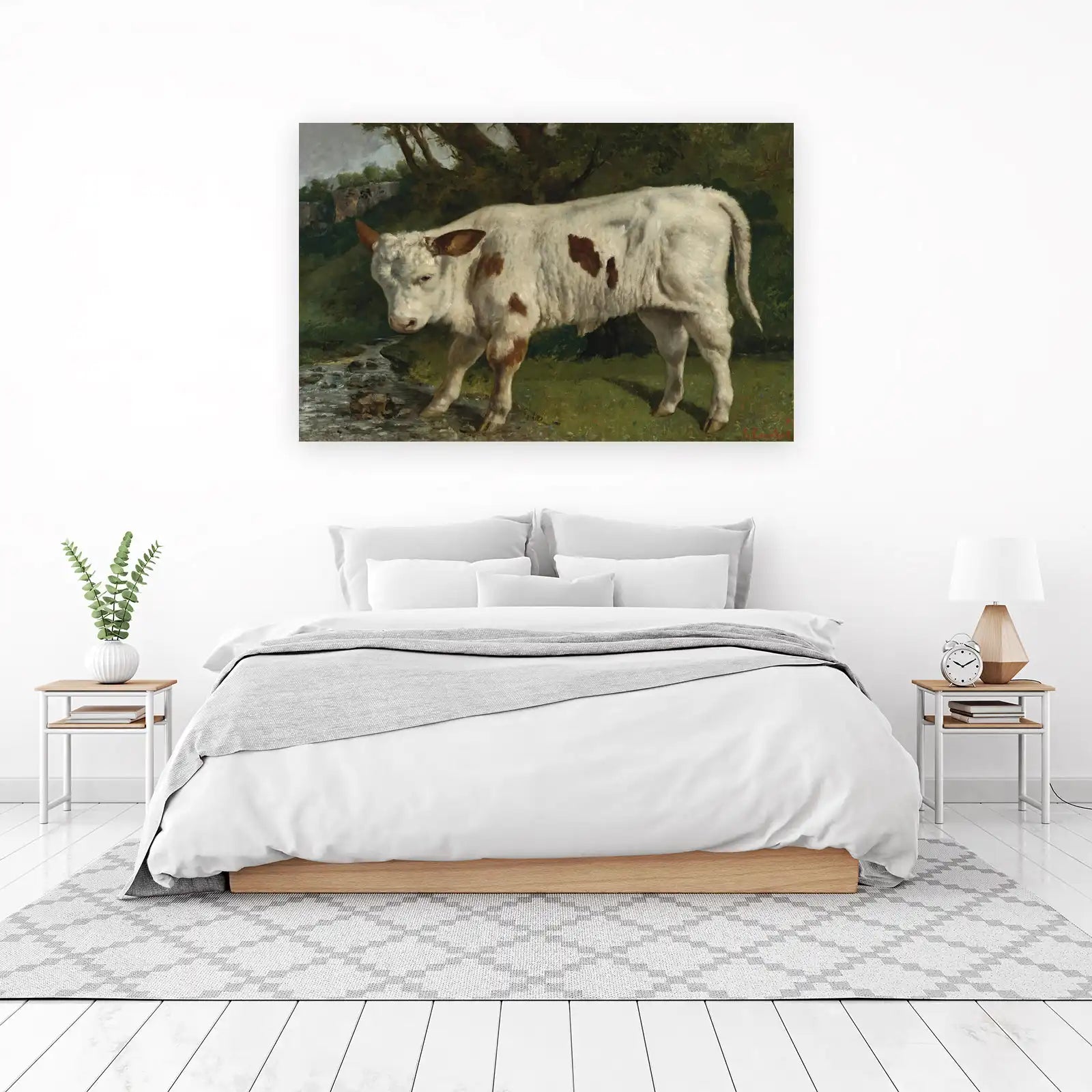 Pastoral Bull Landscape Wall Art