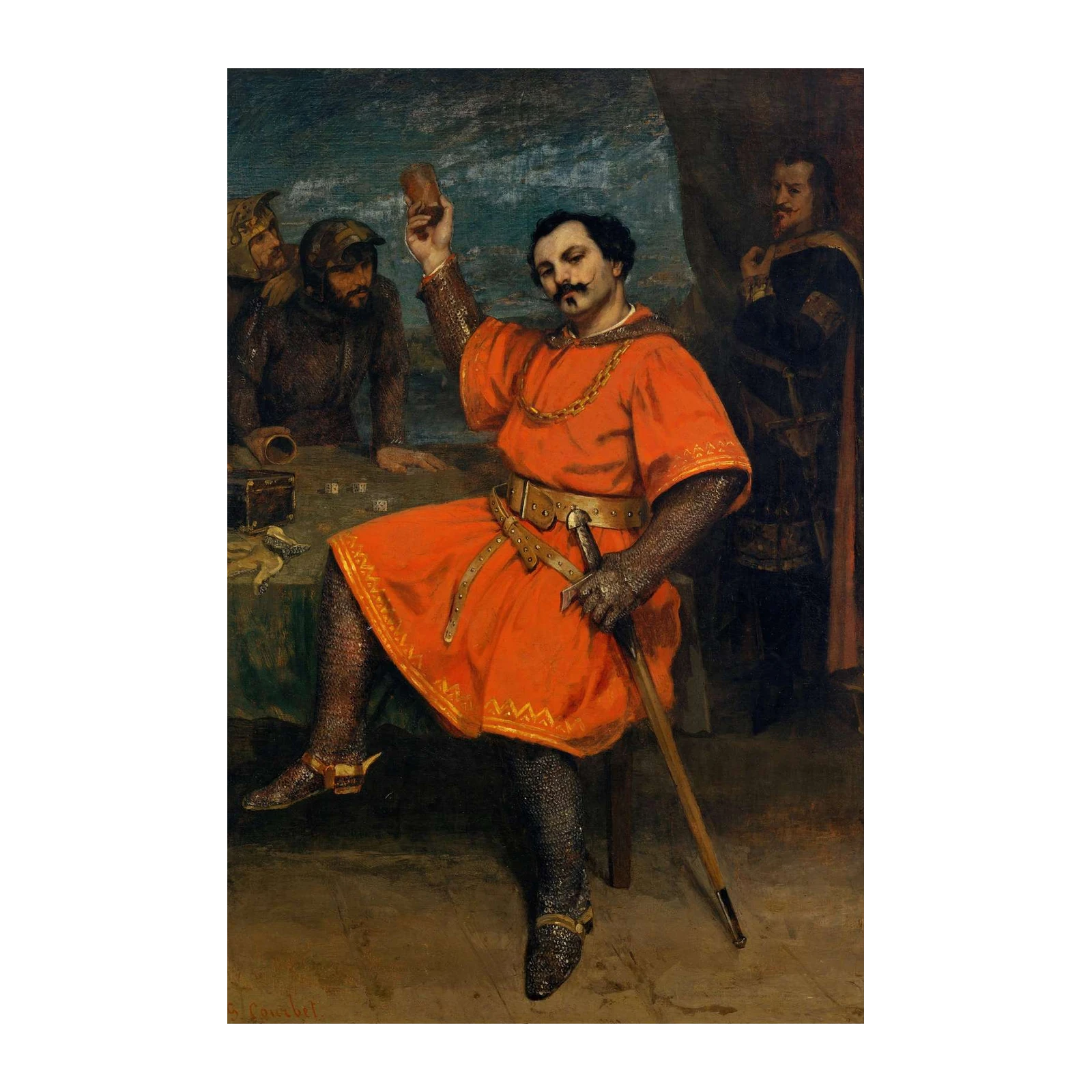 Courbet Gamblers Kingly Toast Wall Art