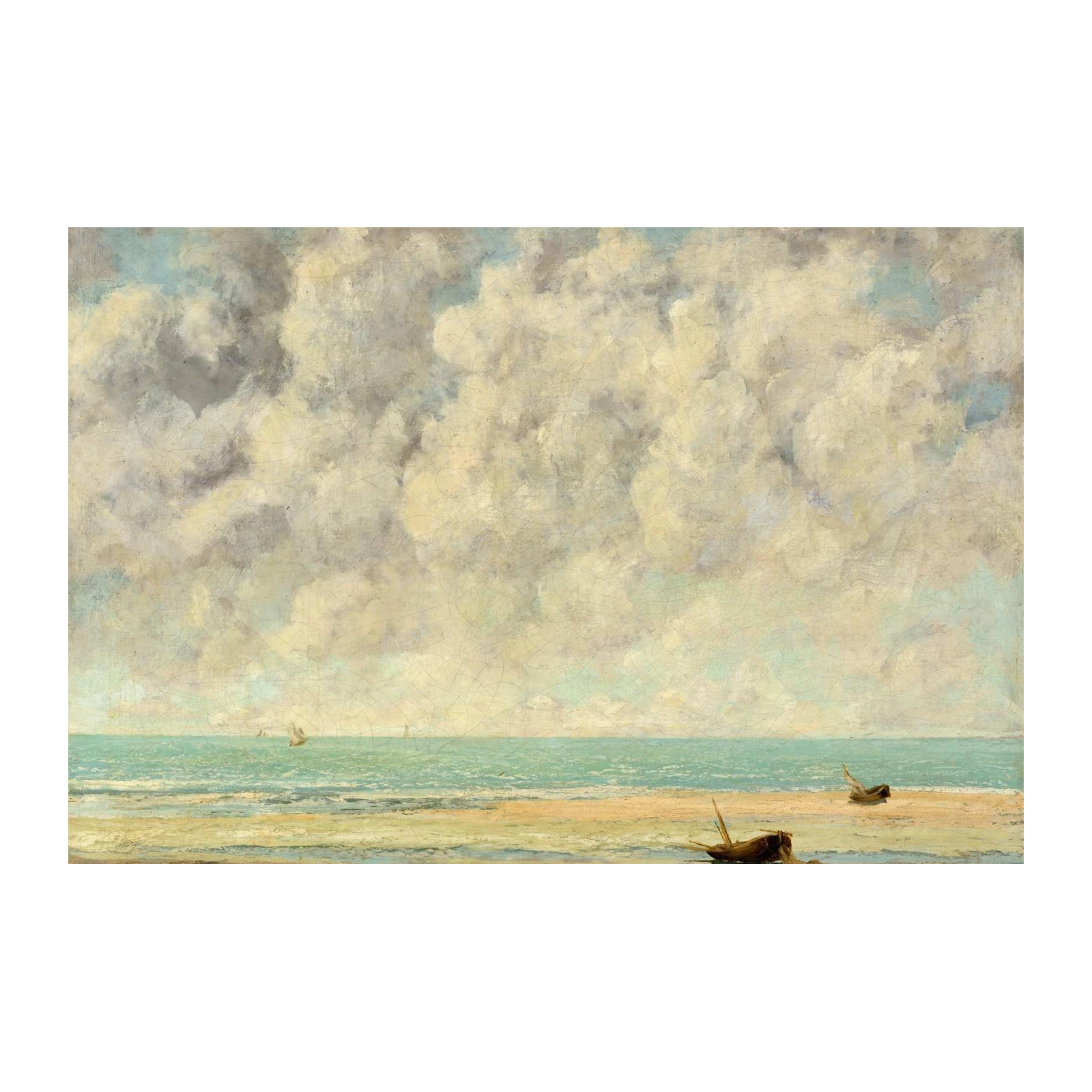 Serene Coastal View: Seascape Boats Wall Art
