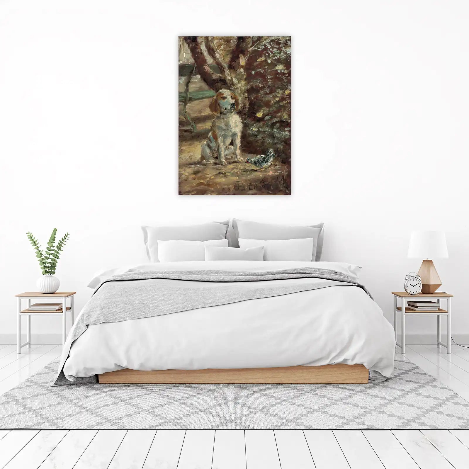 Loyal Hound & Chicken Garden Scene Wall Art