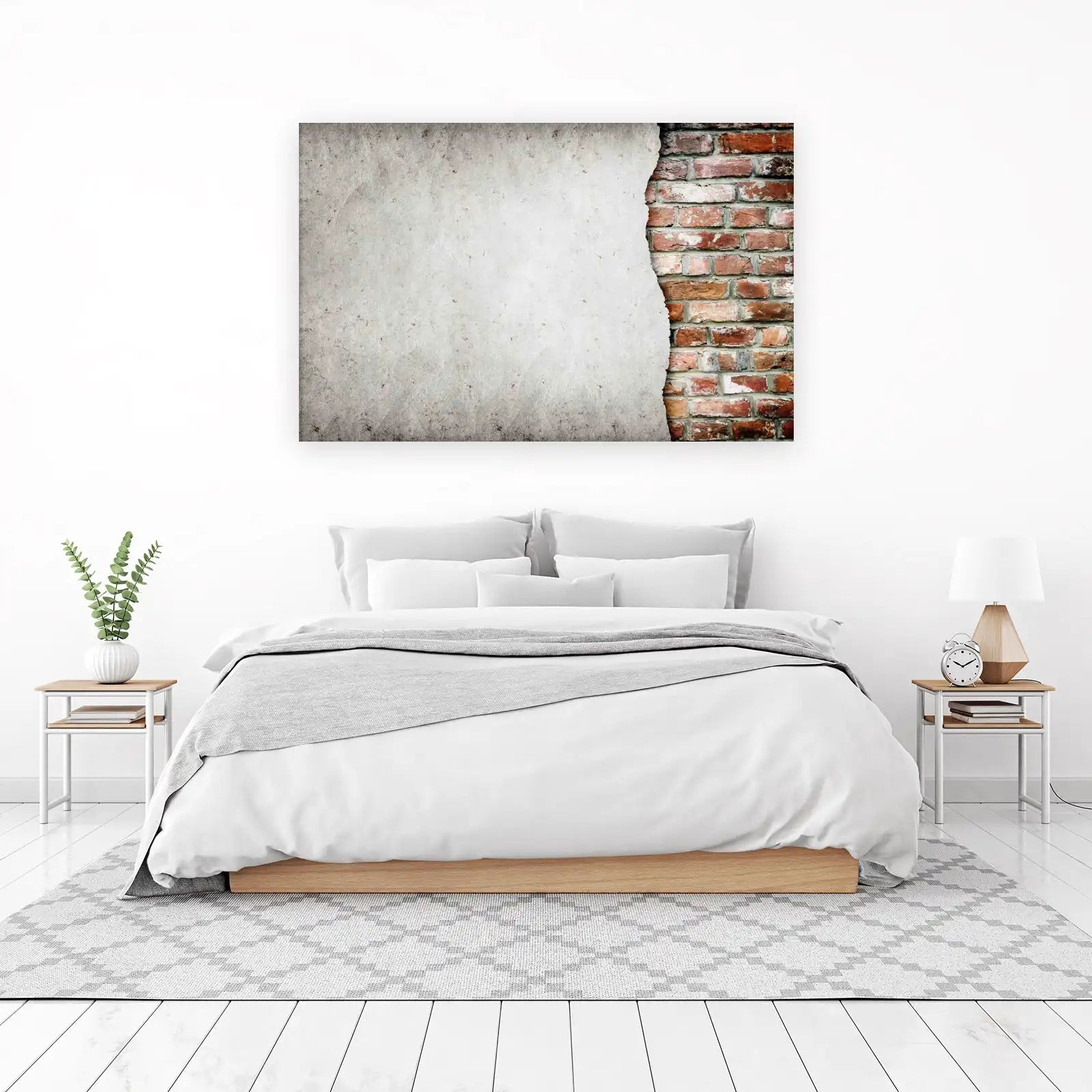 Rustic Brick & Aged Paper Texture Wall Art