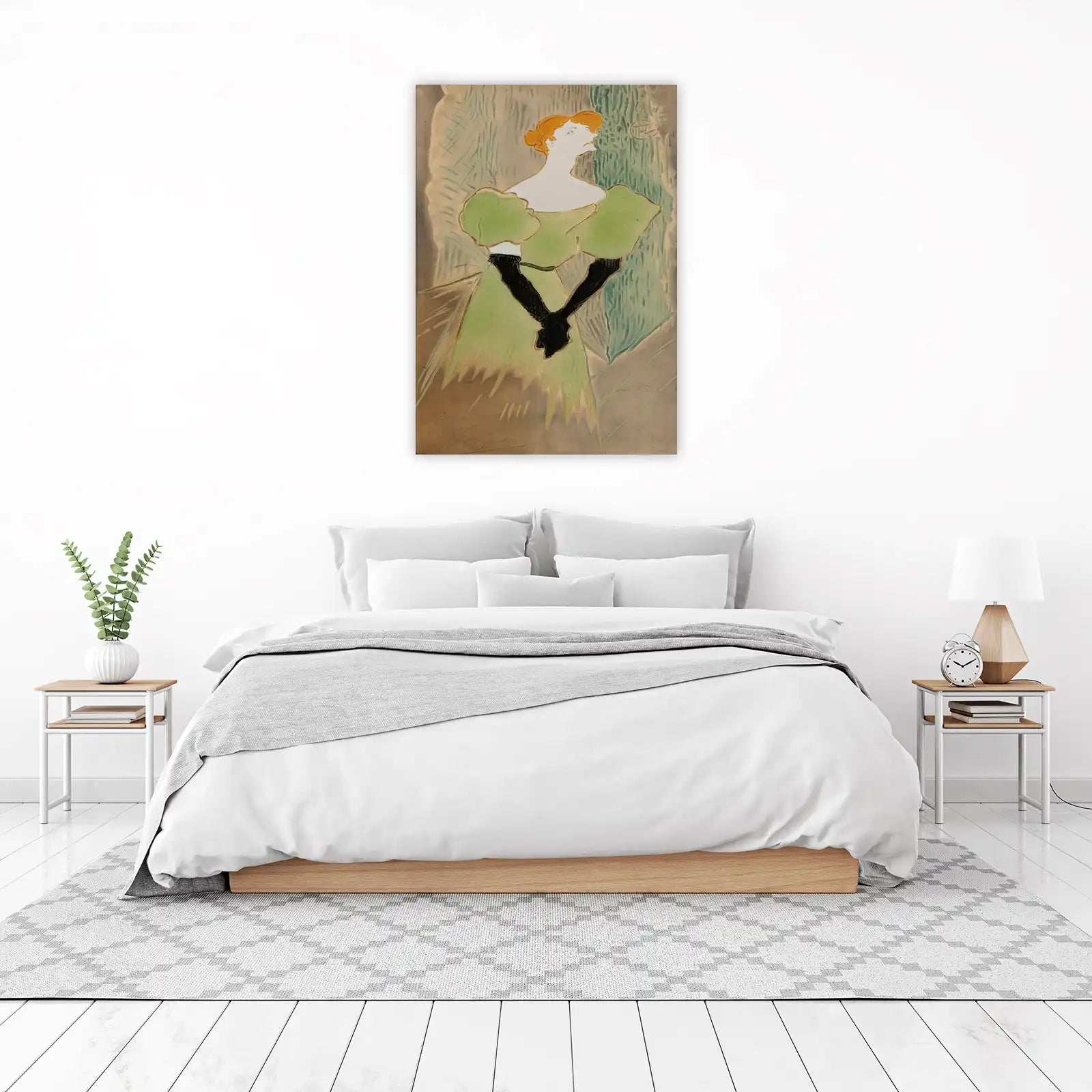 Art Nouveau Woman Green Dress Wall Art