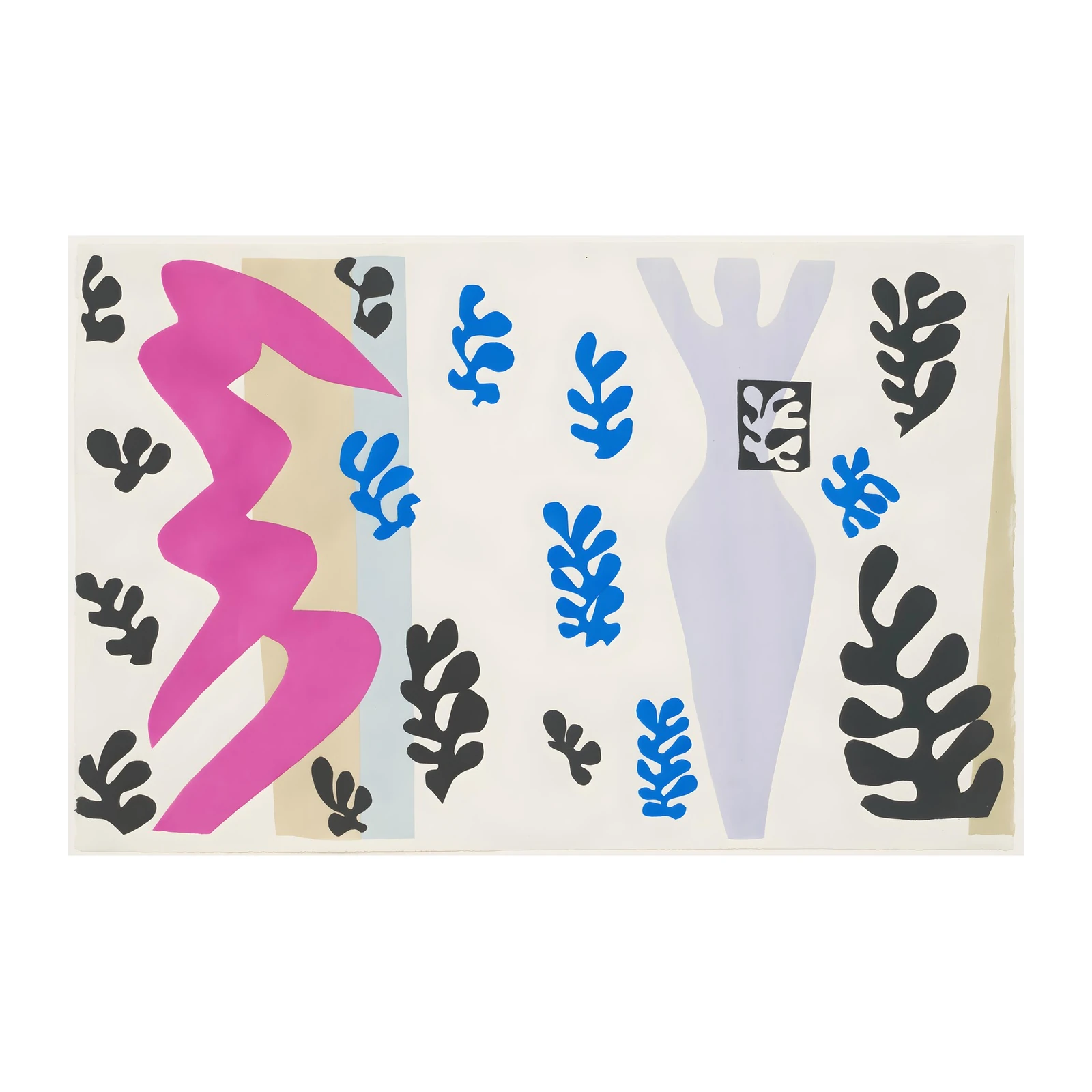 Vibrant Matisse Blue & Pink Botanical Wall Art