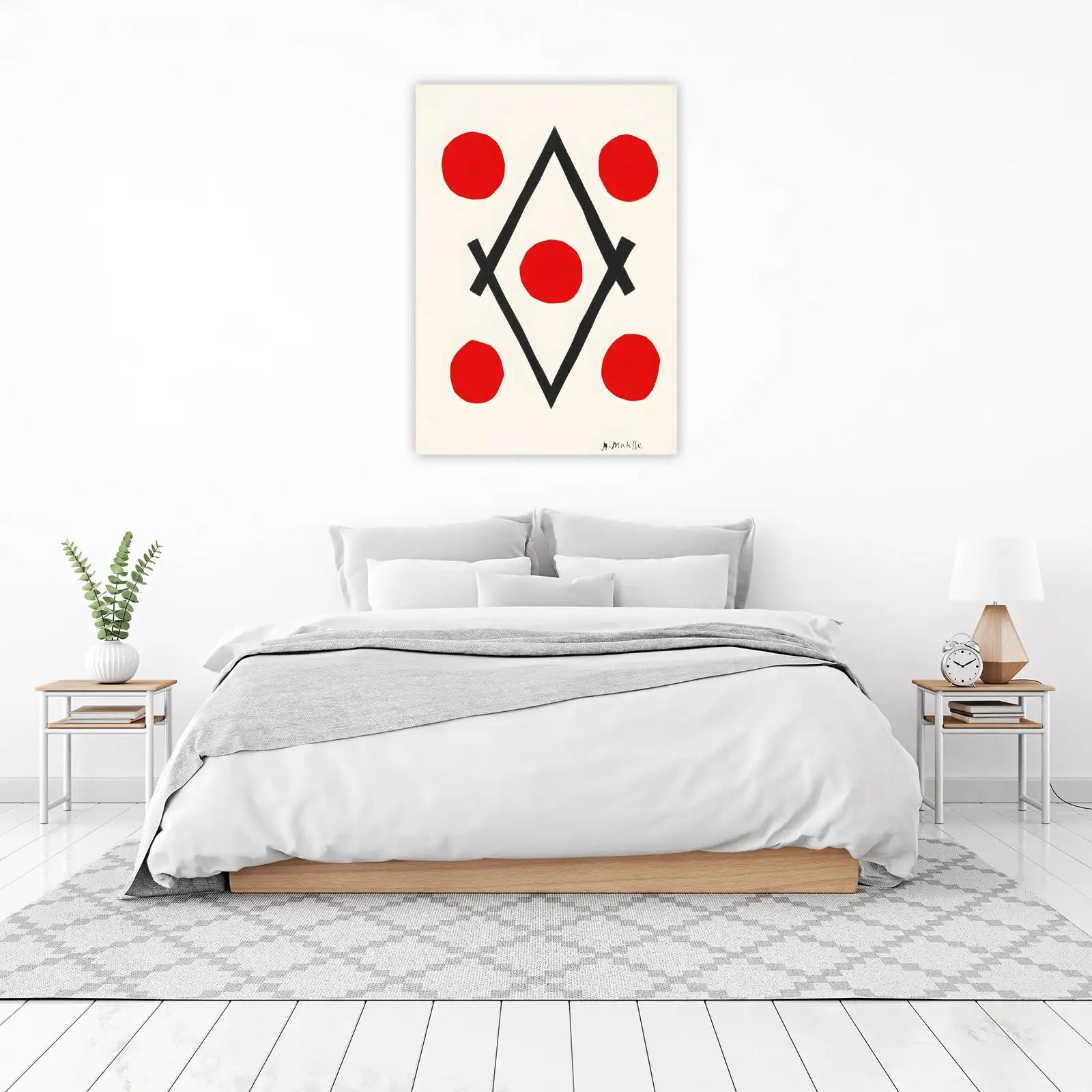 Bold Red Circles Diamond Art Wall Art