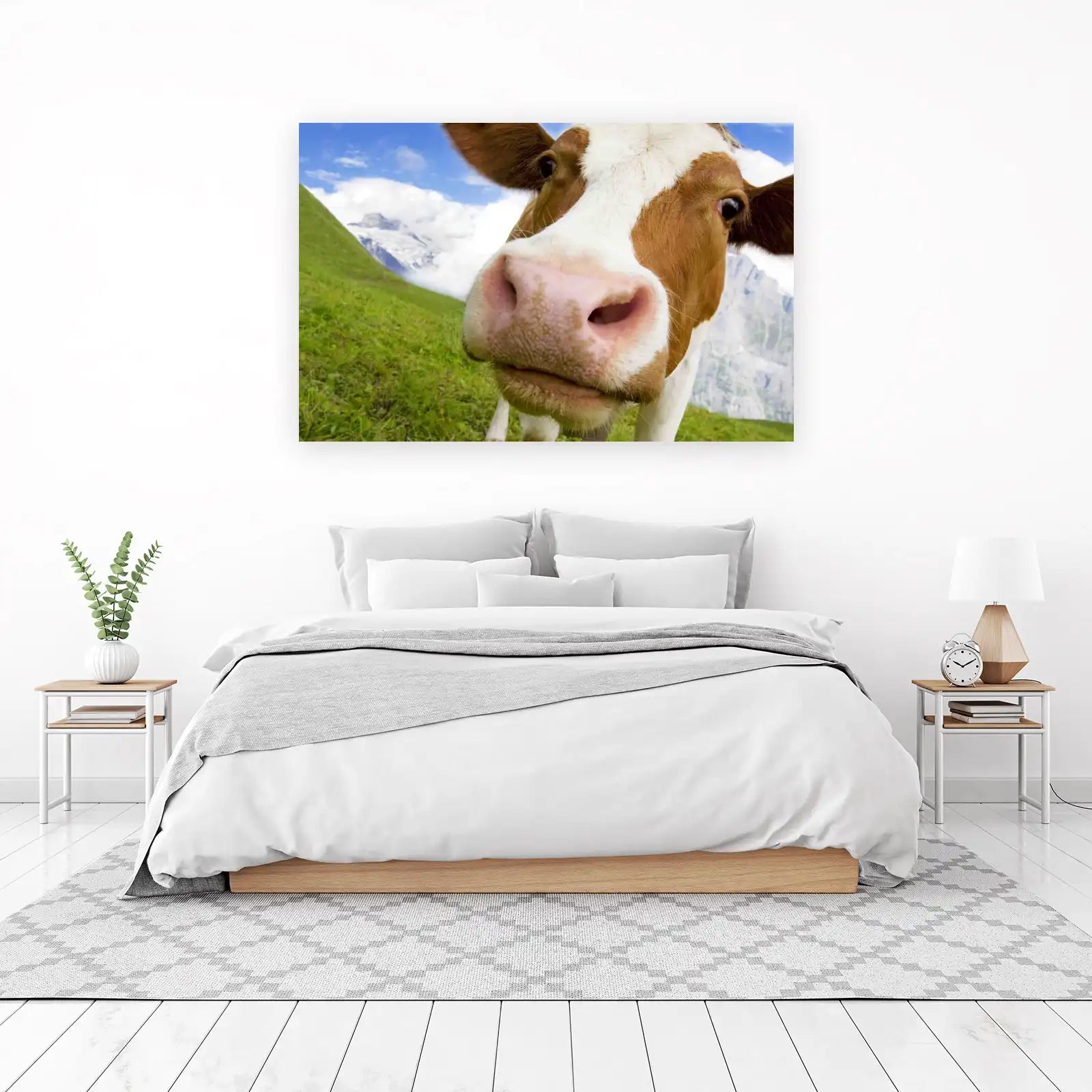 Farmhouse Friendly Cow Close-Up Wall Art