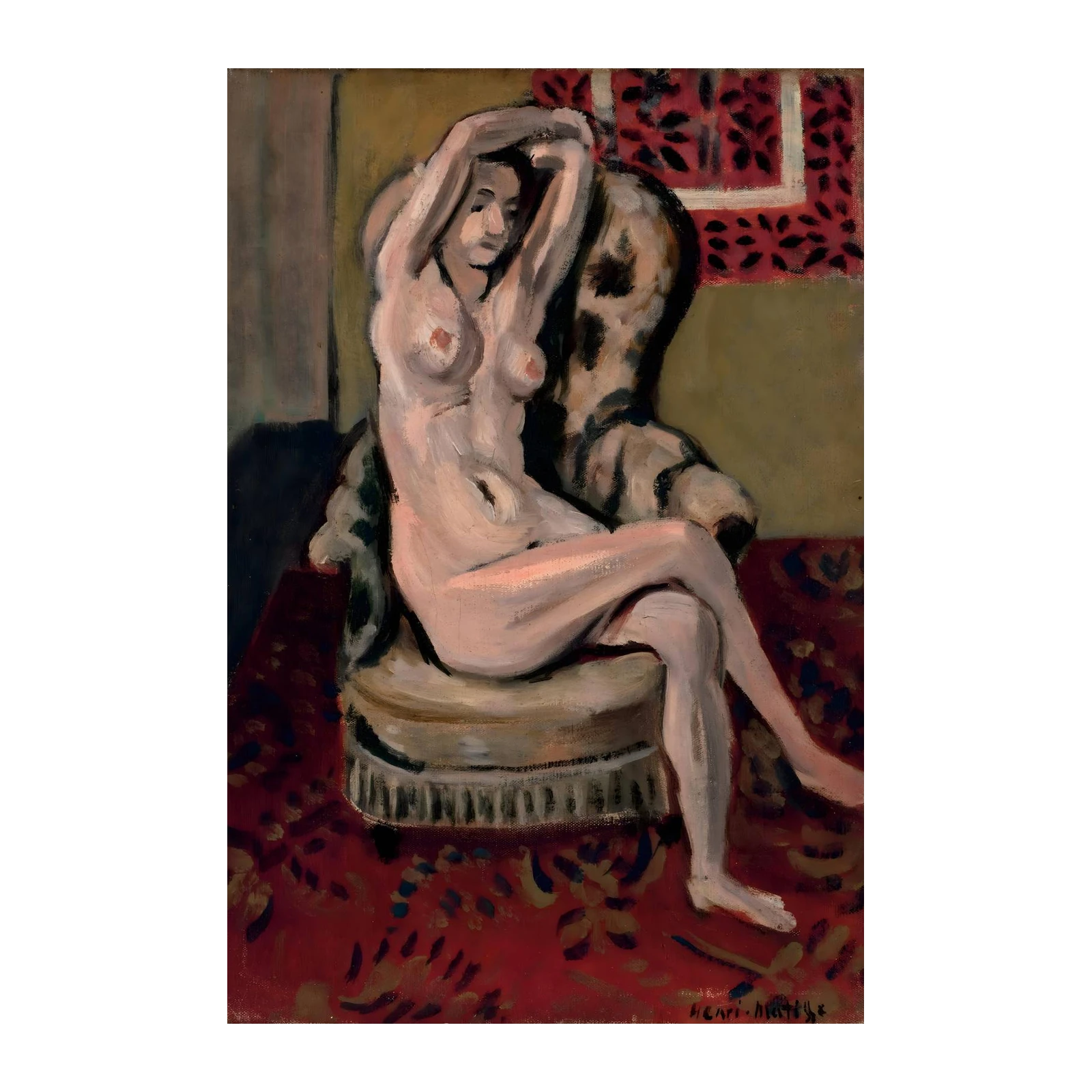 Nude Woman Seated Wall Art | Matisse Style Art
