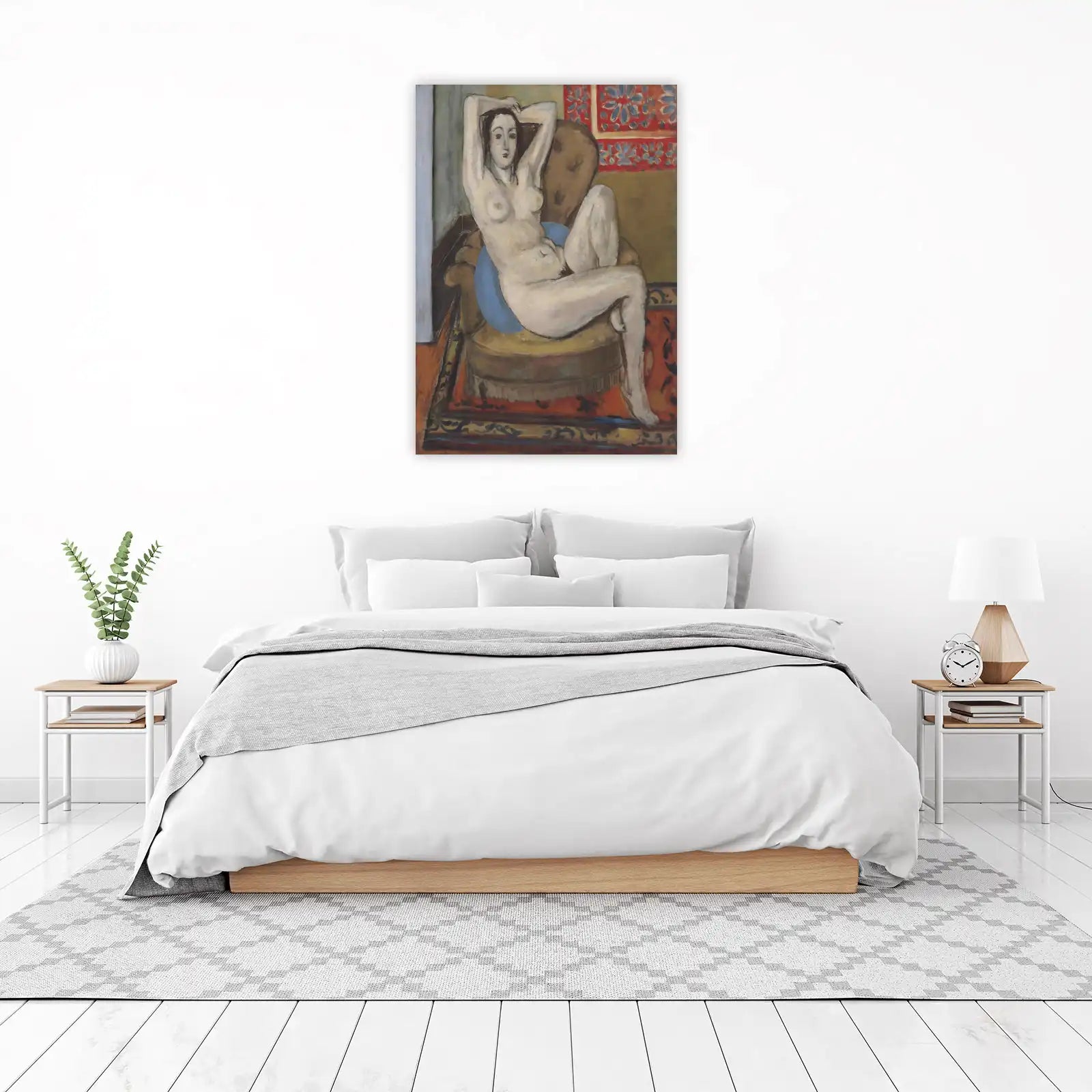 Nude Woman Relaxing Wall Art - Modern Art Decor