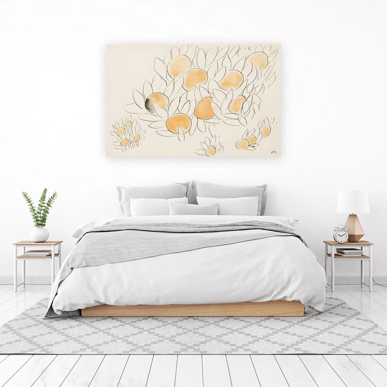 Abstract Orange Blossom Wall Art