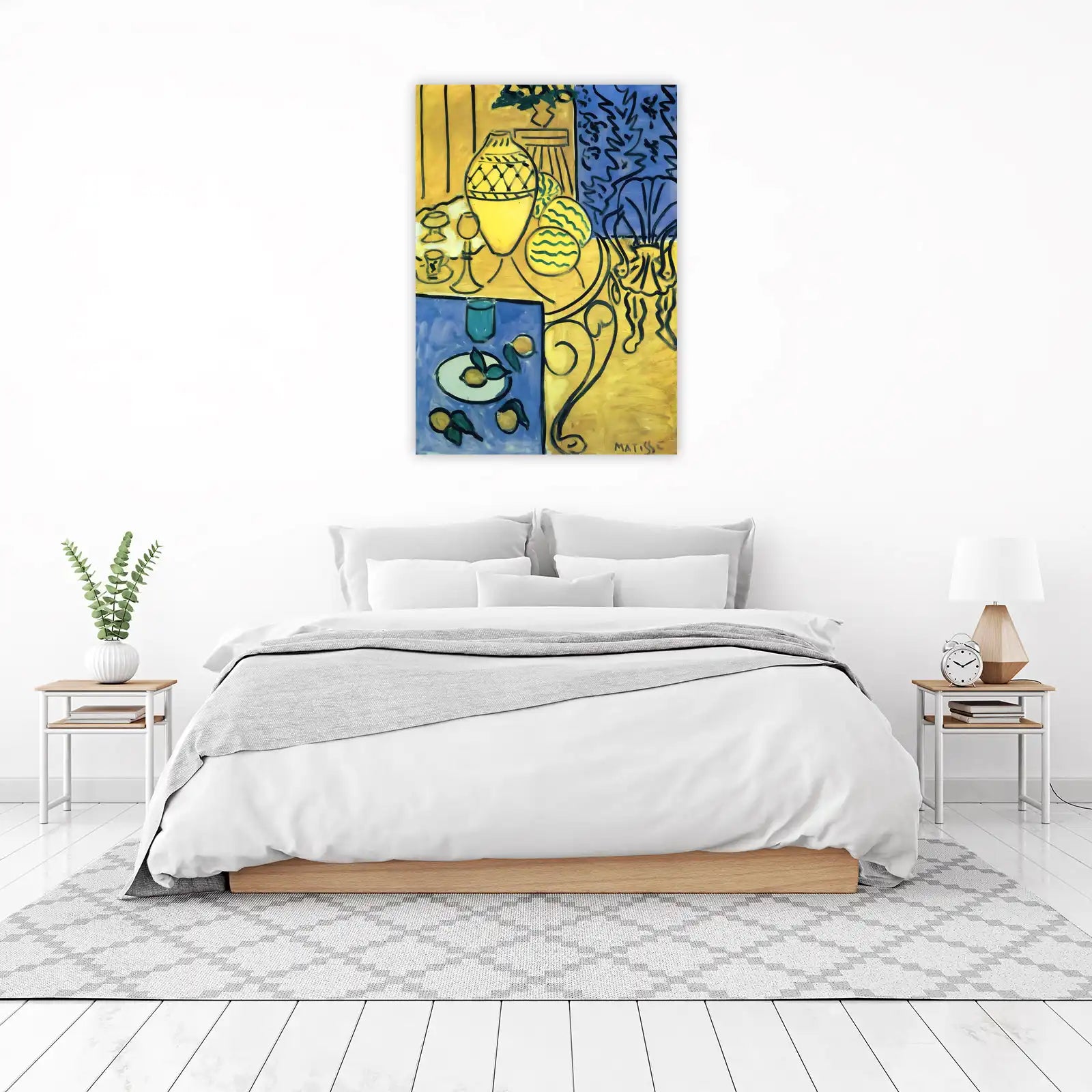Vibrant Yellow & Blue Still Life Matisse Wall Art