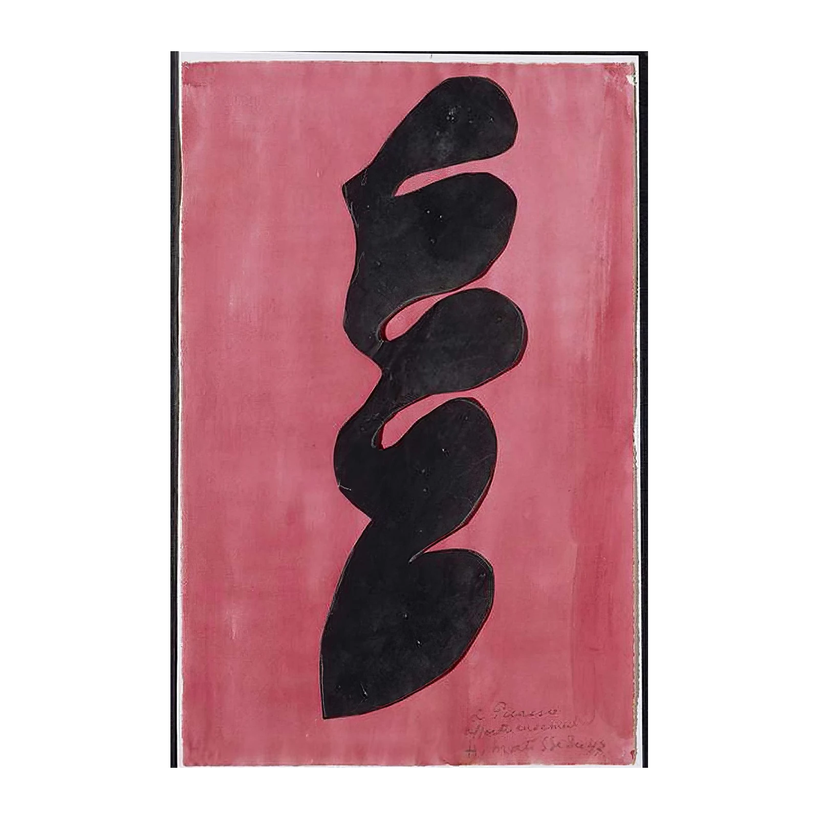 Abstract Black & Pink Organic Form Wall Art