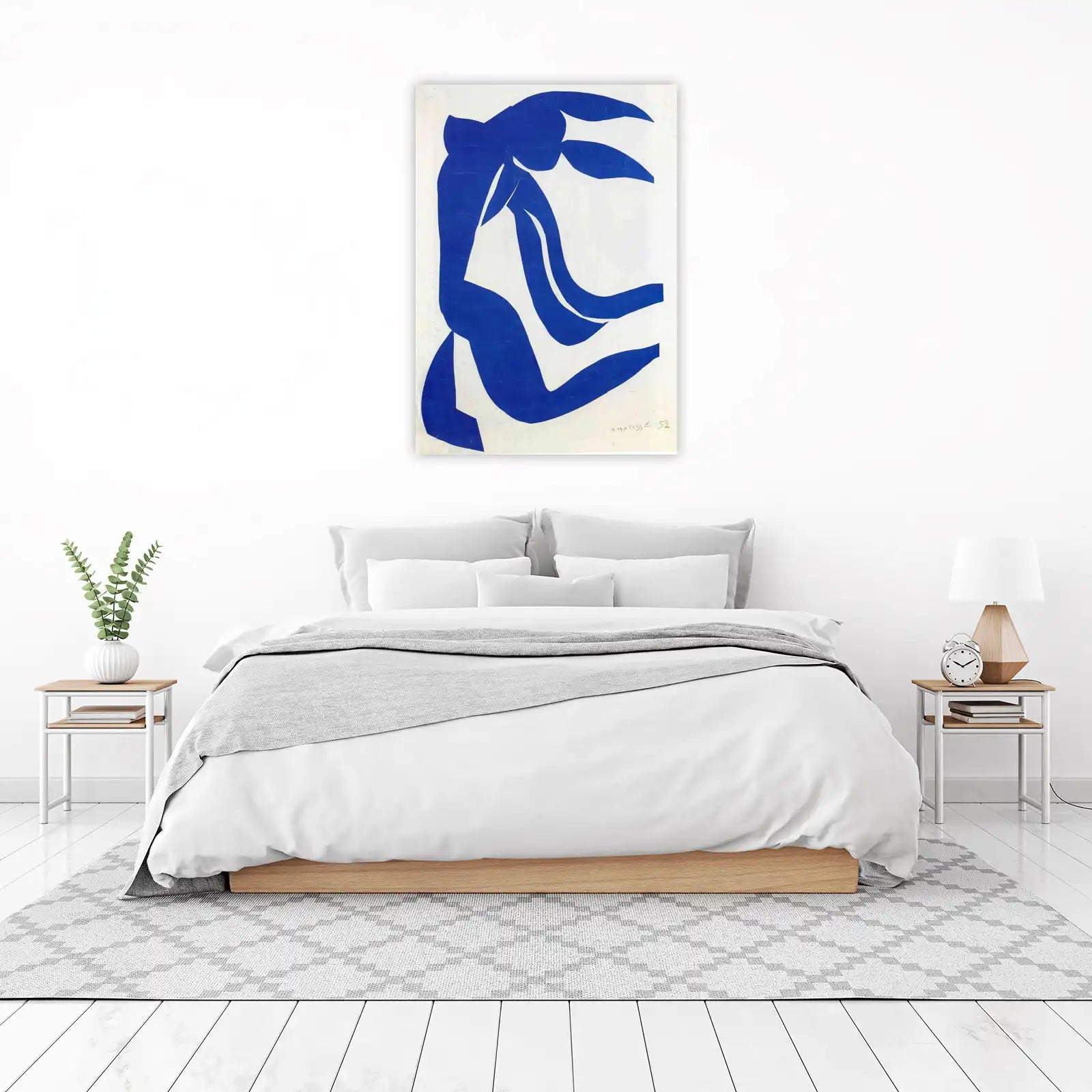 Blue Nude Silhouette Vibrant Modern Art Wall Art