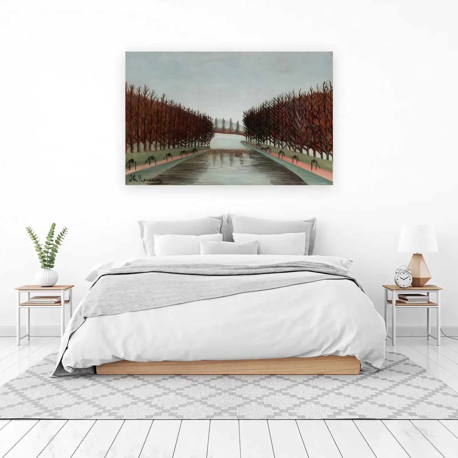French Countryside Canal Landscape Wall Art