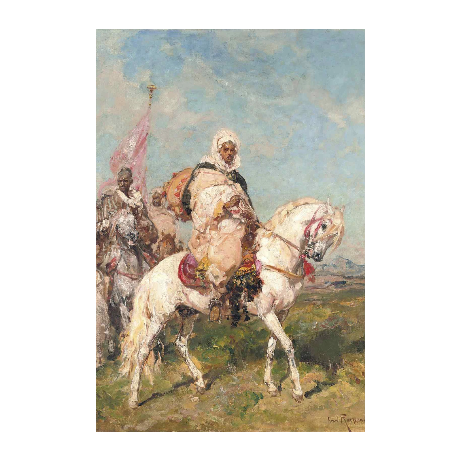 Majestic Horse Rider Oriental Scene Wall Art