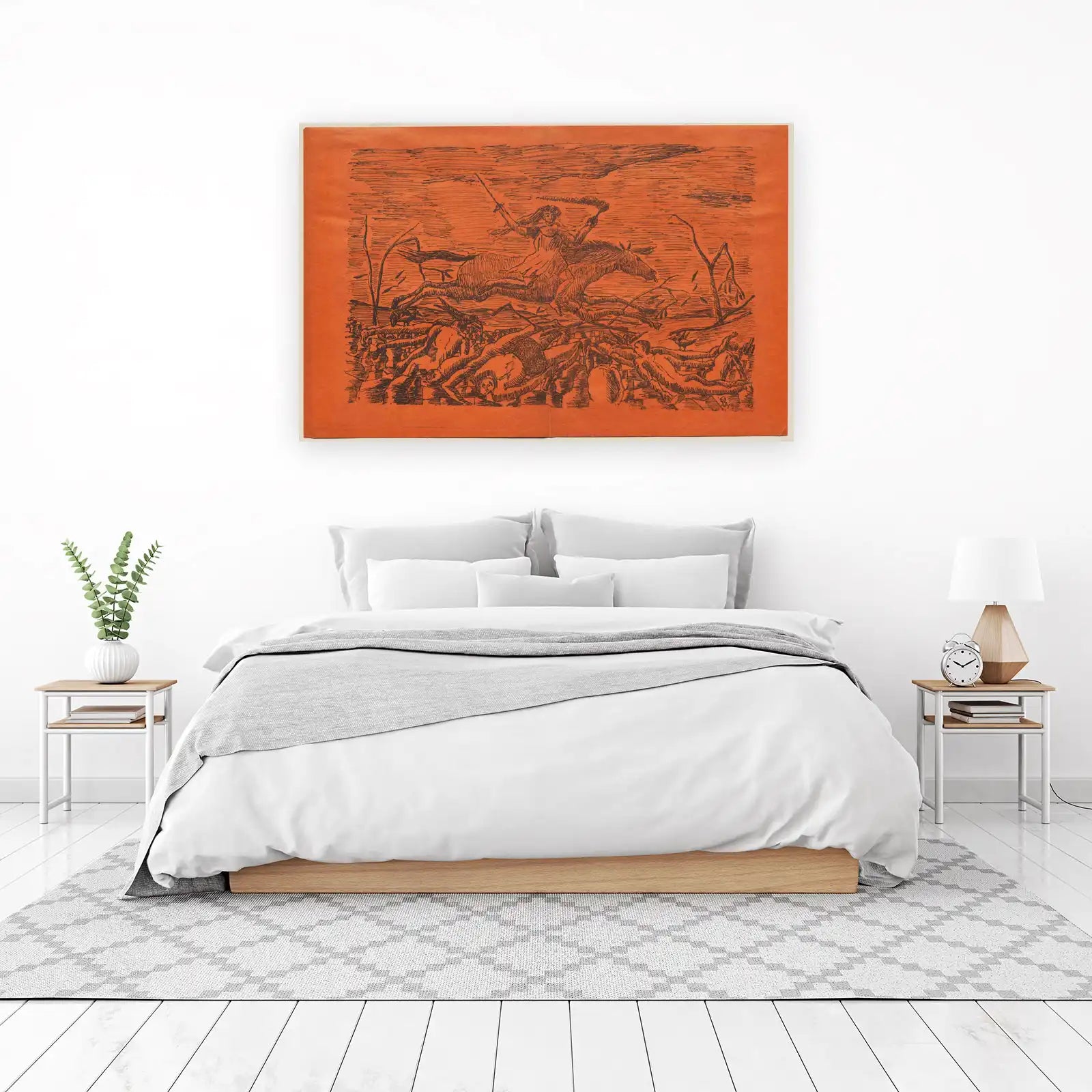Warrior on Horseback Battle Scene Wall Art