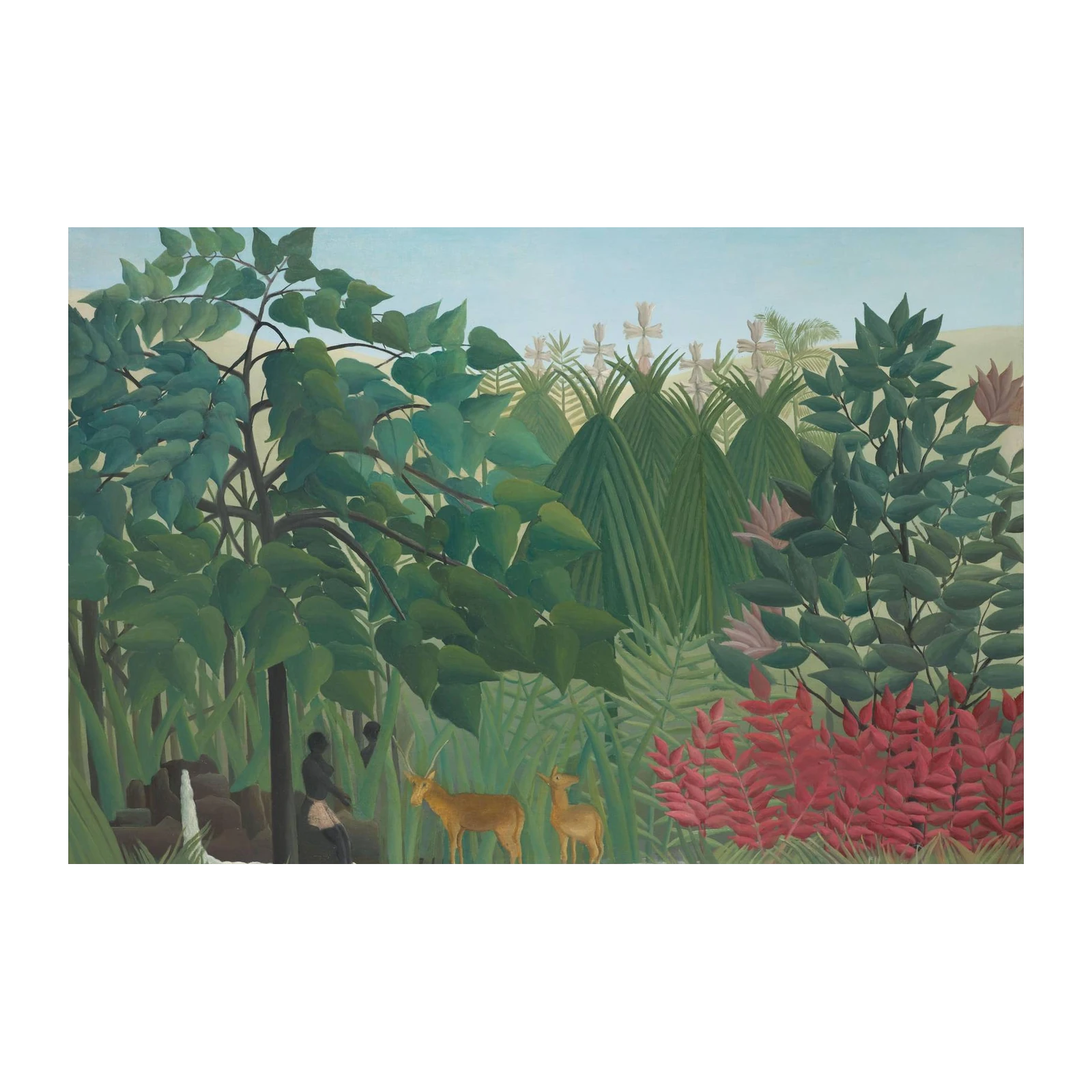 Serene Jungle Scene with Antelopes Wall Art