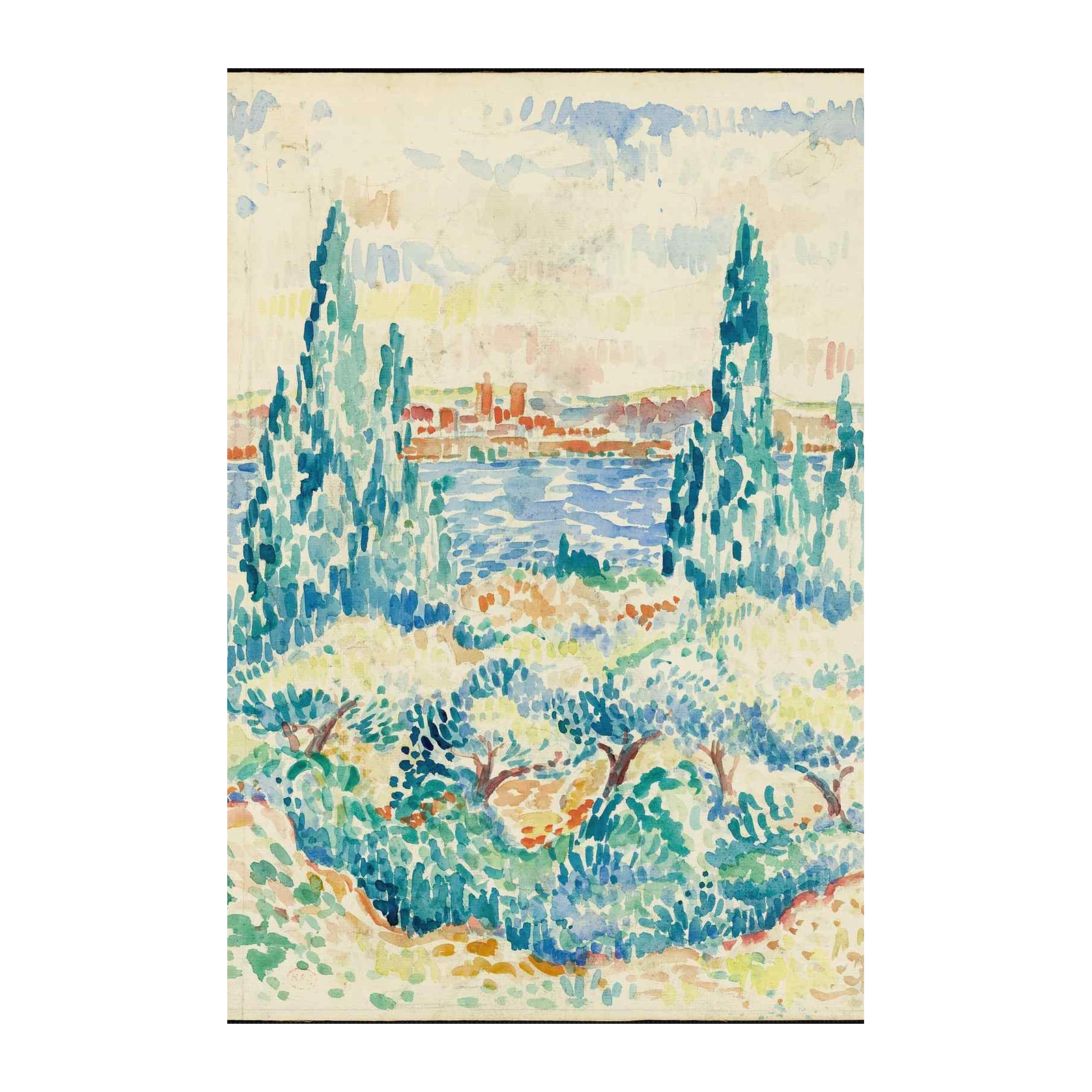 Vibrant Mediterranean Landscape Wall Art