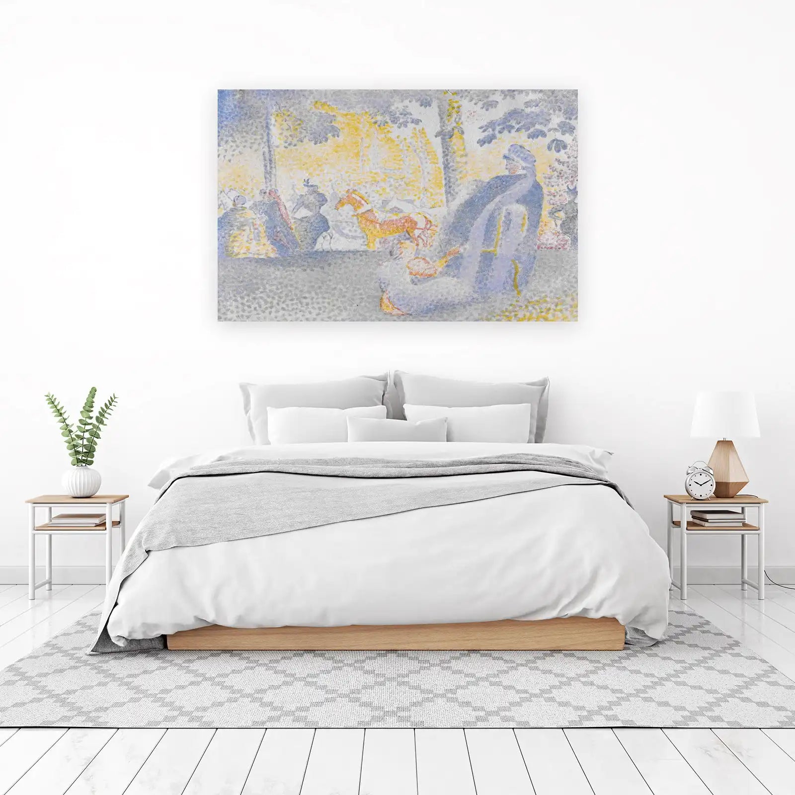Impressionist Park Scene Horse Wall Art