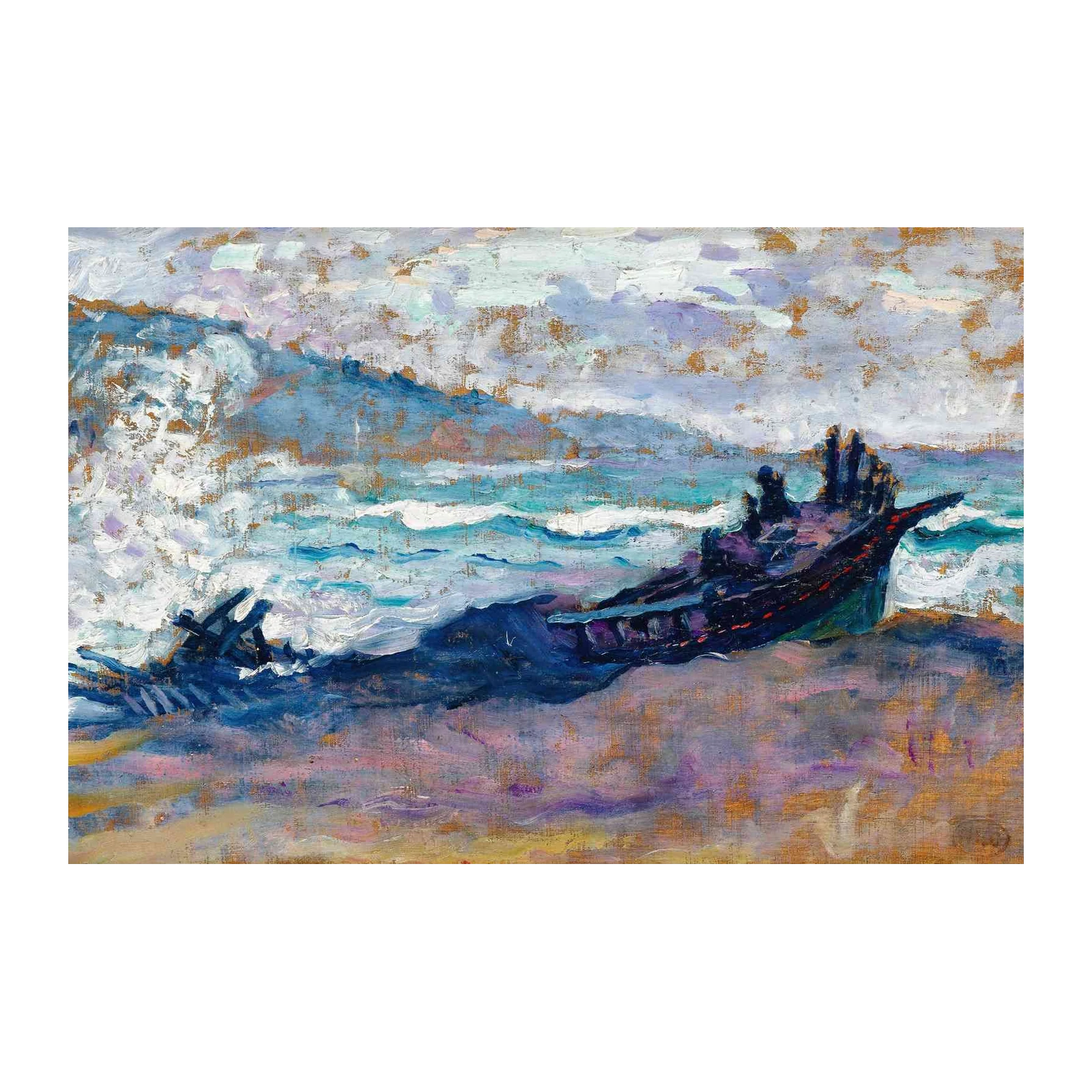 Impressionist Shipwreck Seascape Wall Art