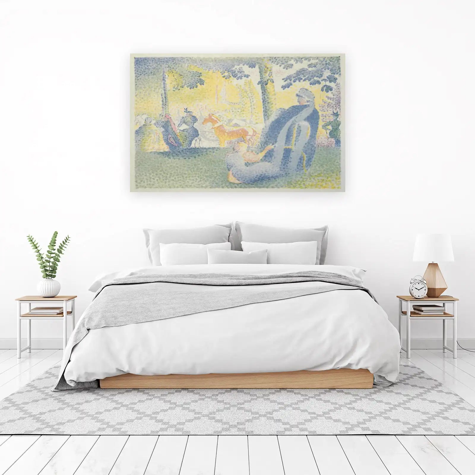 Pointillist Park Scene Wall Art
