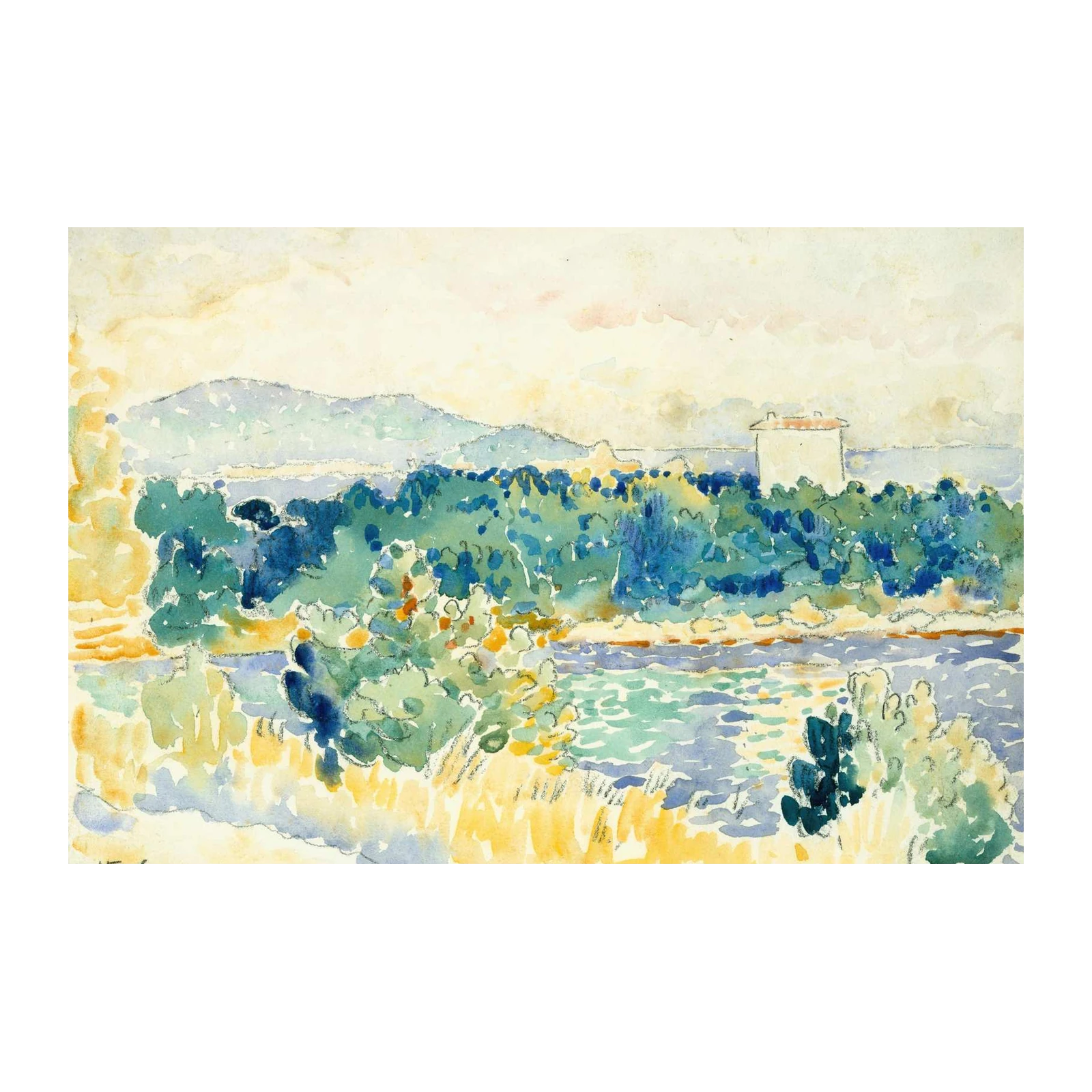 Serene Landscape Watercolor Wall Art