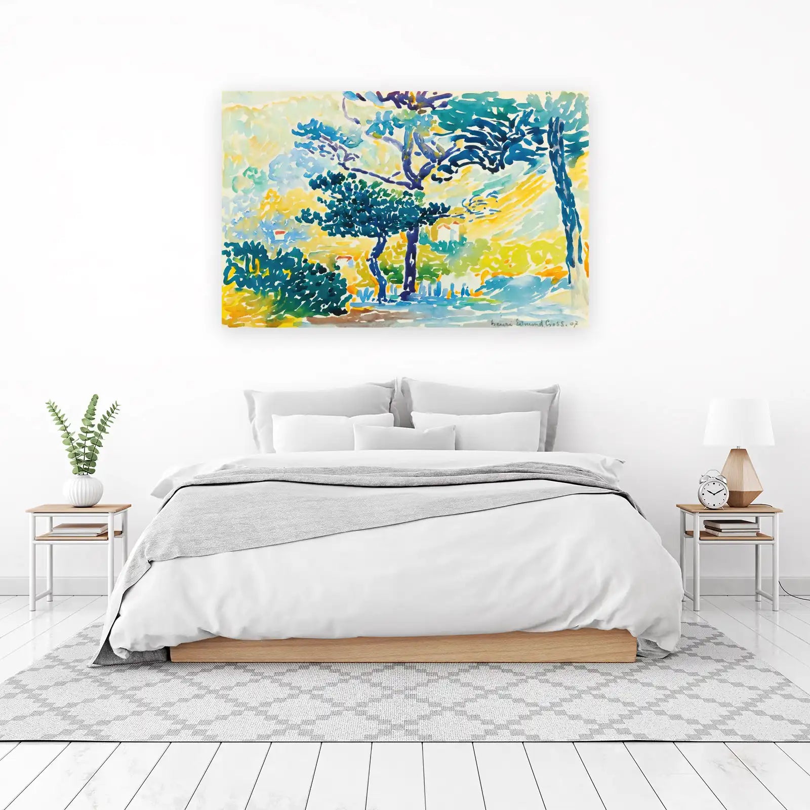 Vibrant Nature Landscape Watercolor Wall Art
