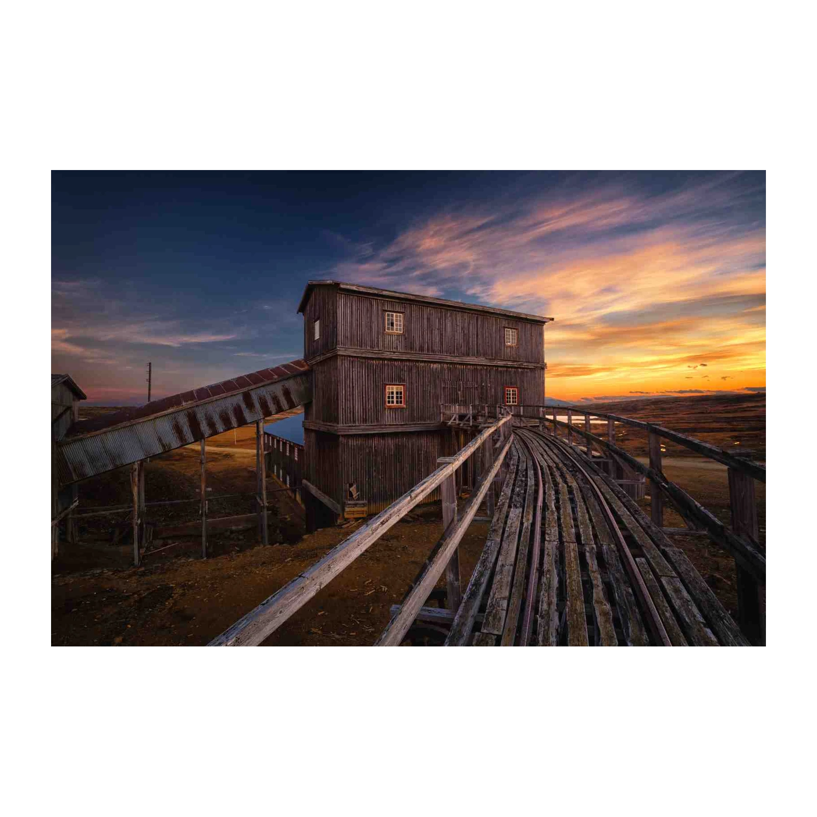 Rustic Industrial Sunset Wall Art