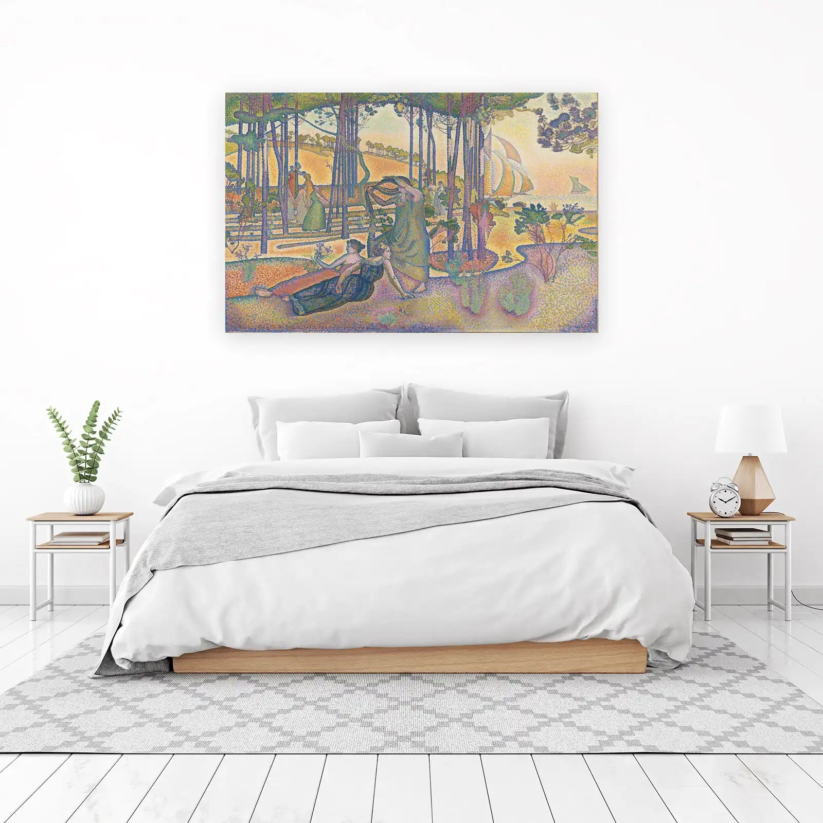 Seaside Serenity Pointillism Wall Art