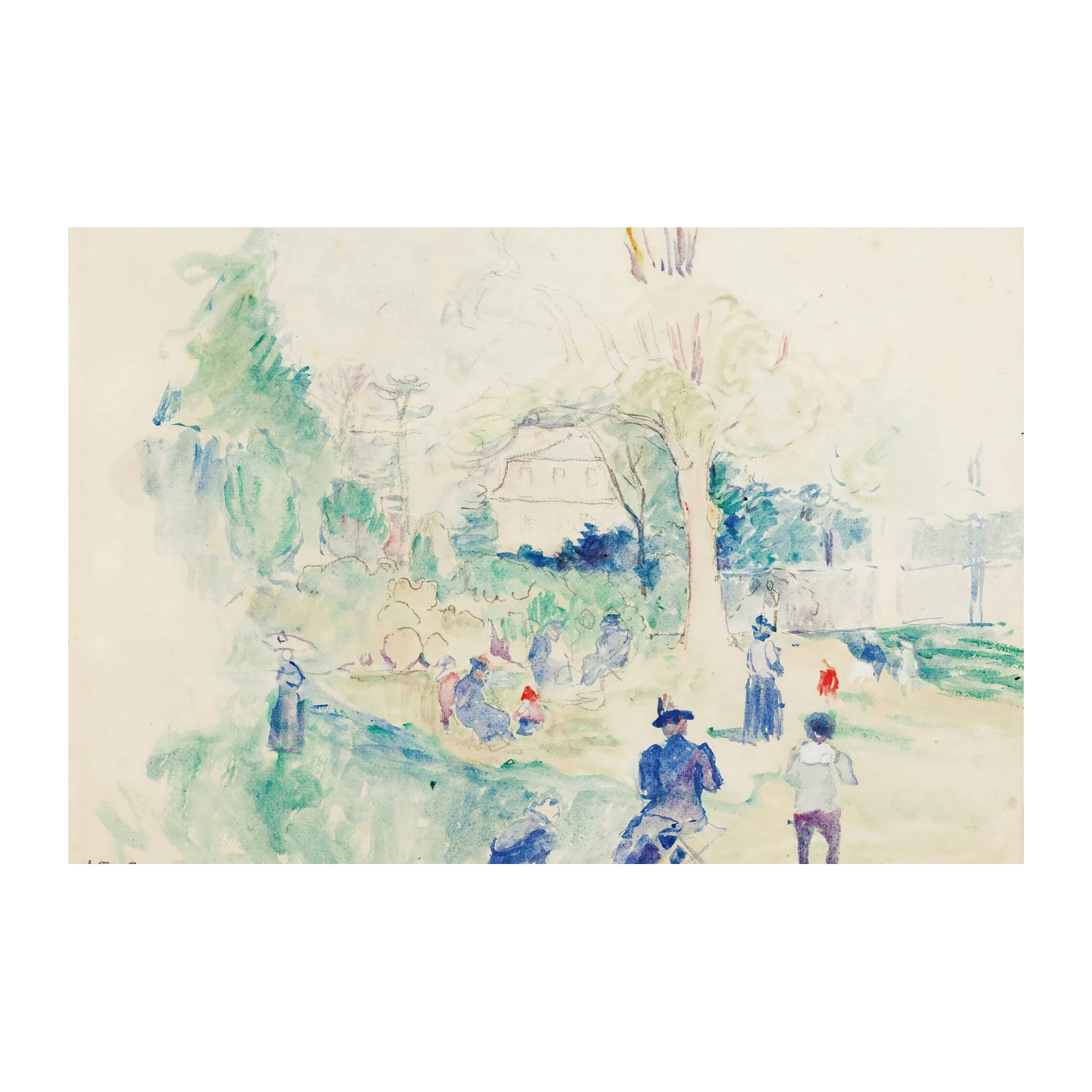 Impressionist Garden Scene Wall Art