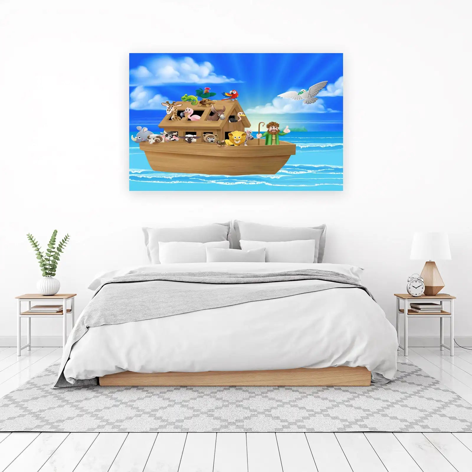 Noah's Ark Cartoon Animals Wall Art