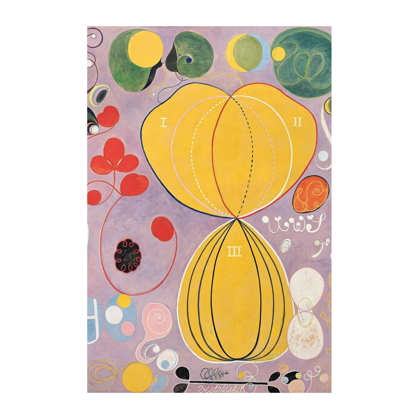 Hilma af Klint Yellow Orb Celestial Wall Art